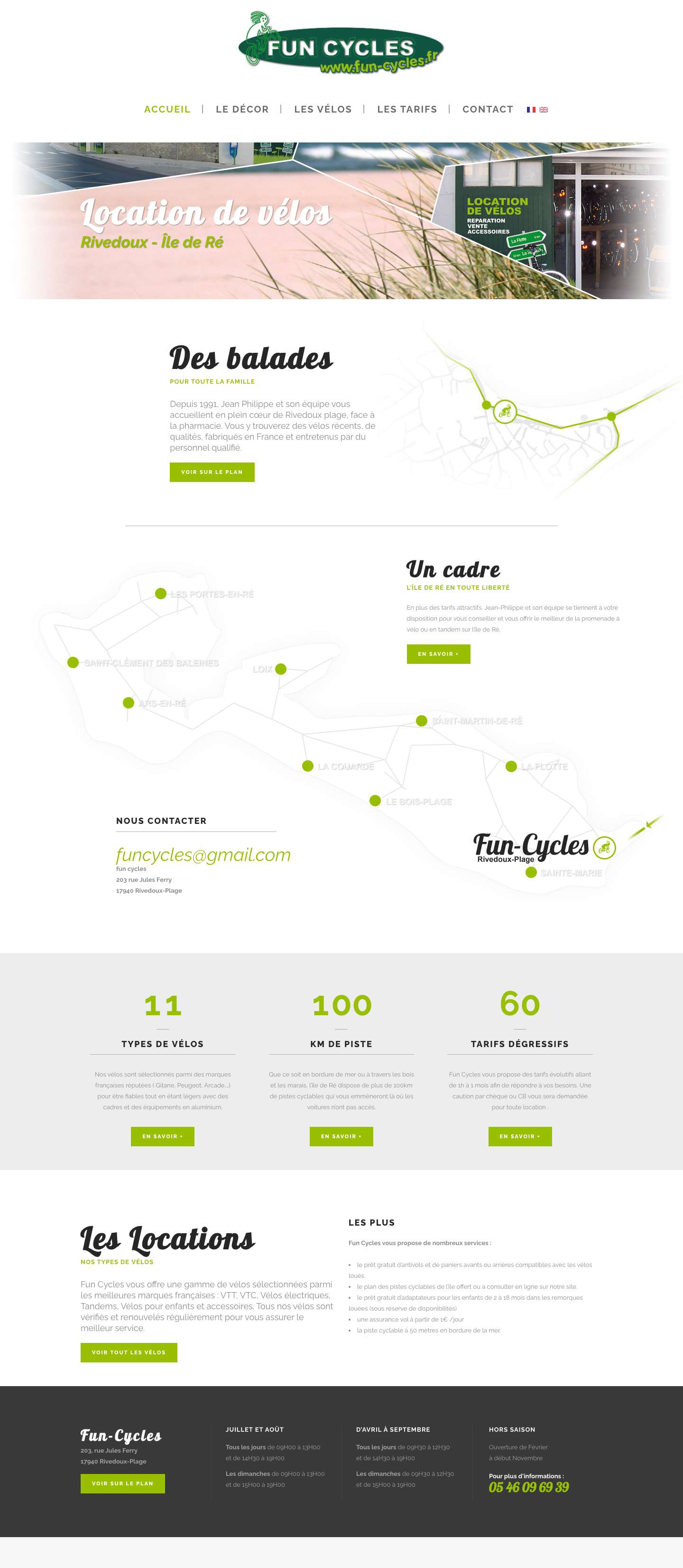 Fun Cycles - Location de vélos sur Rivedoux, île de Ré | - Full Screenshot