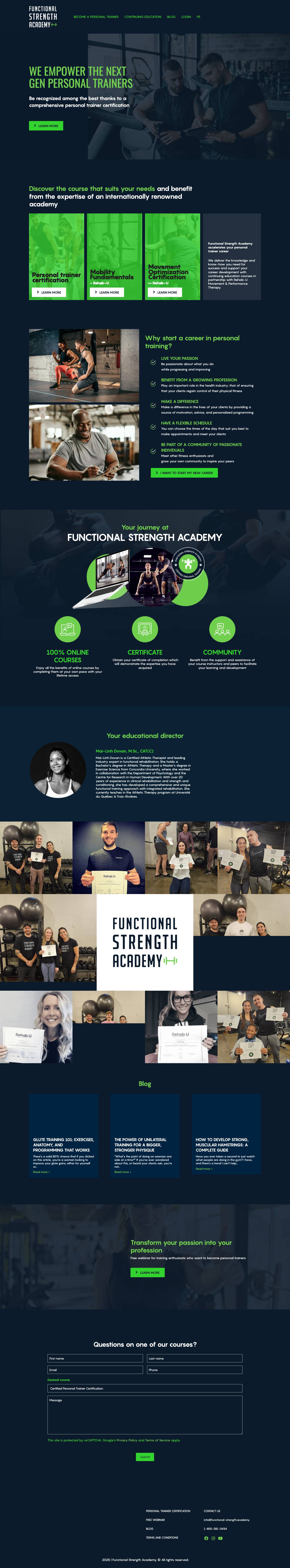 Functional Strength Academy | WE EMPOWER THE NEXT GEN PERSONAL TRAINERS - Full Screenshot