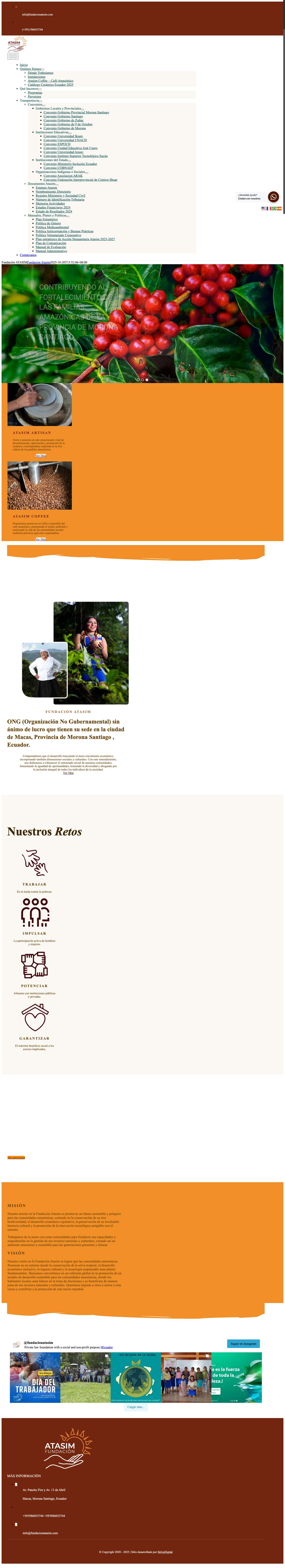 Fundación ATASIM - Organización No Gubernamental Ecuatoriana - Full Screenshot