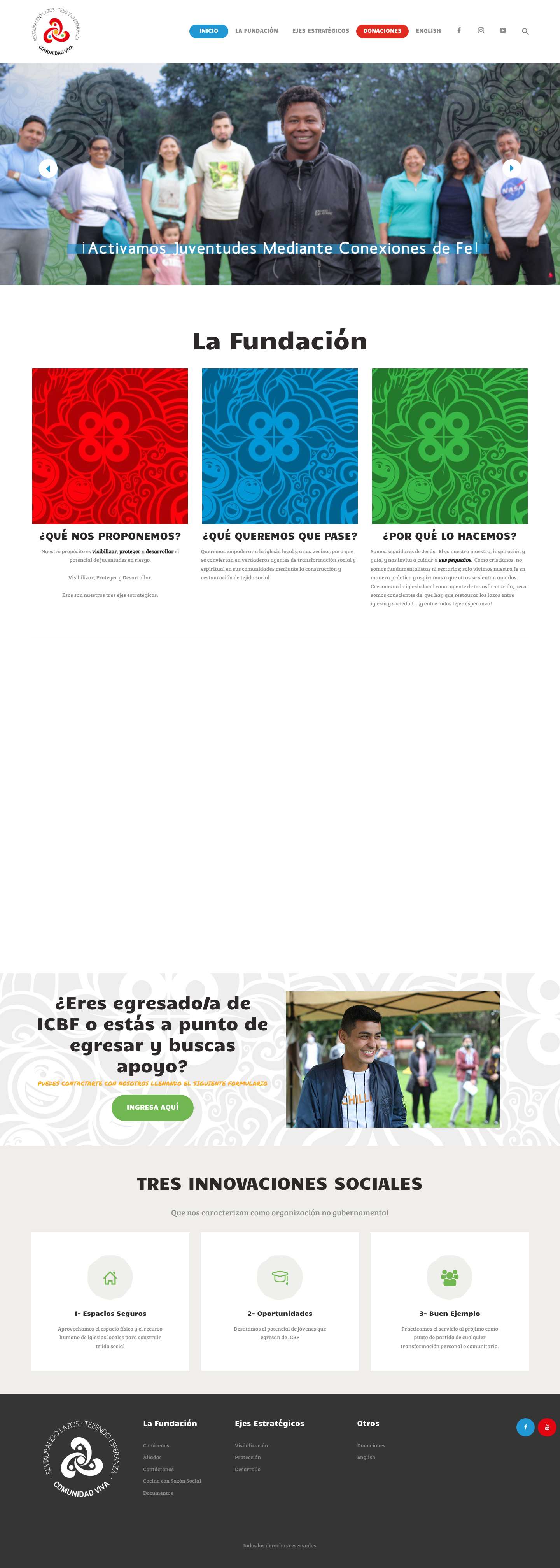 Restaurando Lazos - Tejiendo Esperanza | Fundacion Comunidad Viva - Full Screenshot