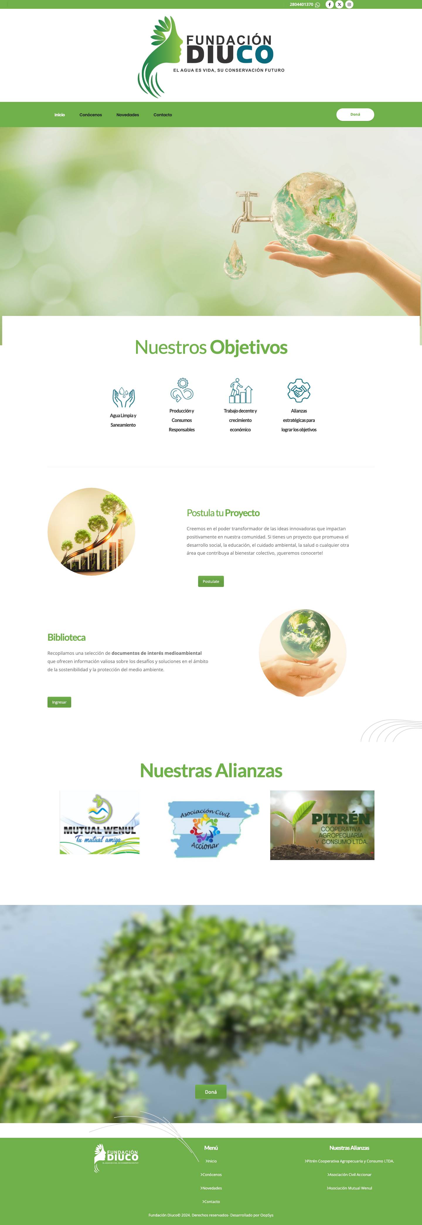 Fundación Diuco – El agua es vida, su conservación futuro - Full Screenshot