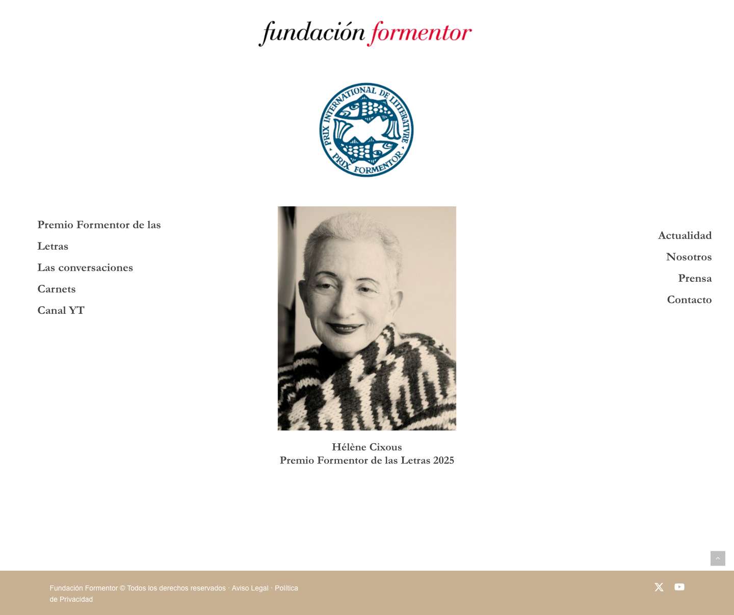 Fundación Formentor – La Fundación Formentor ha sido creada para organizar el Prix Formentor de las Letras y las Conversaciones Literarias - Full Screenshot