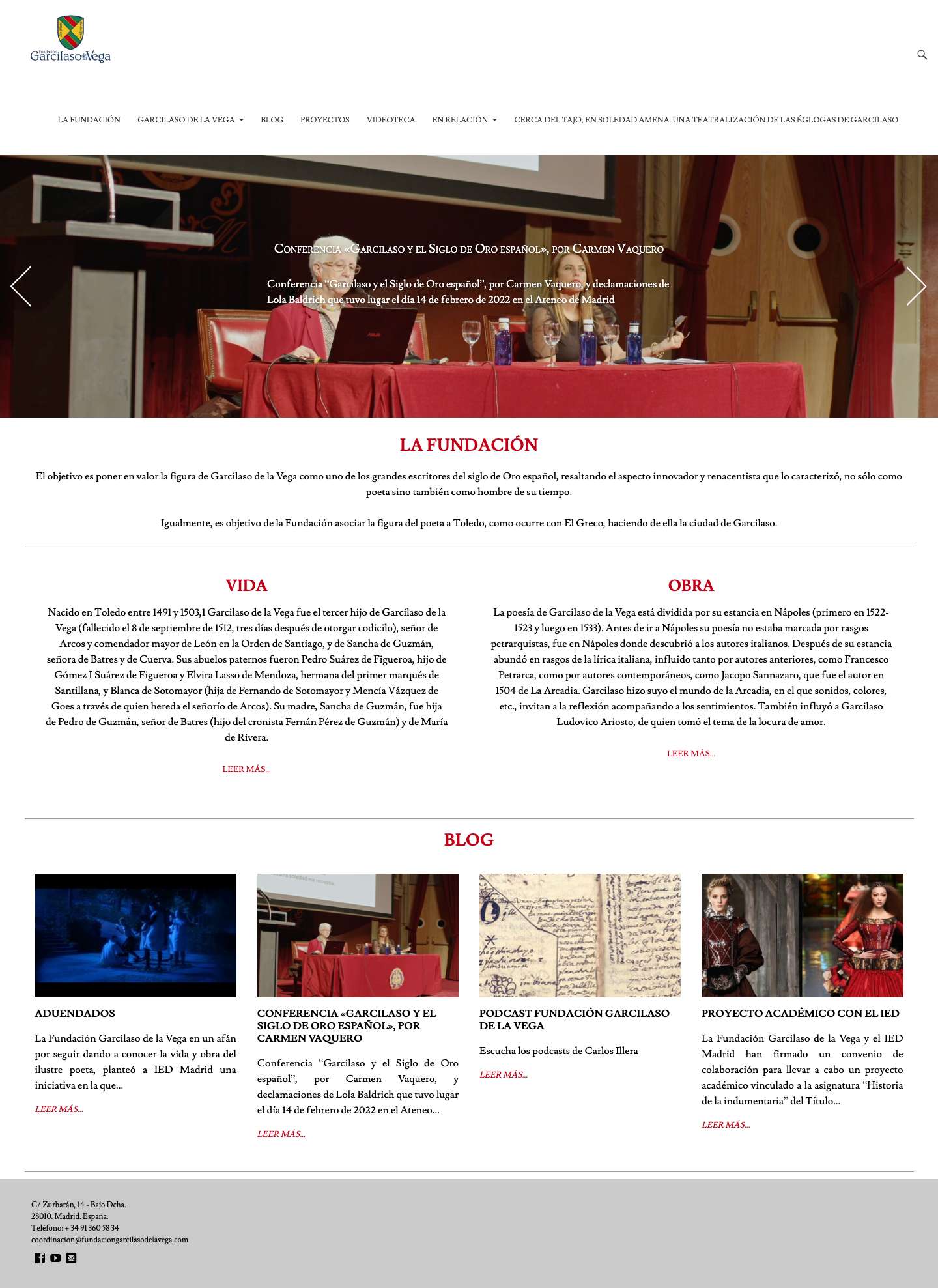 Fundación Garcilaso de la Vega - Full Screenshot