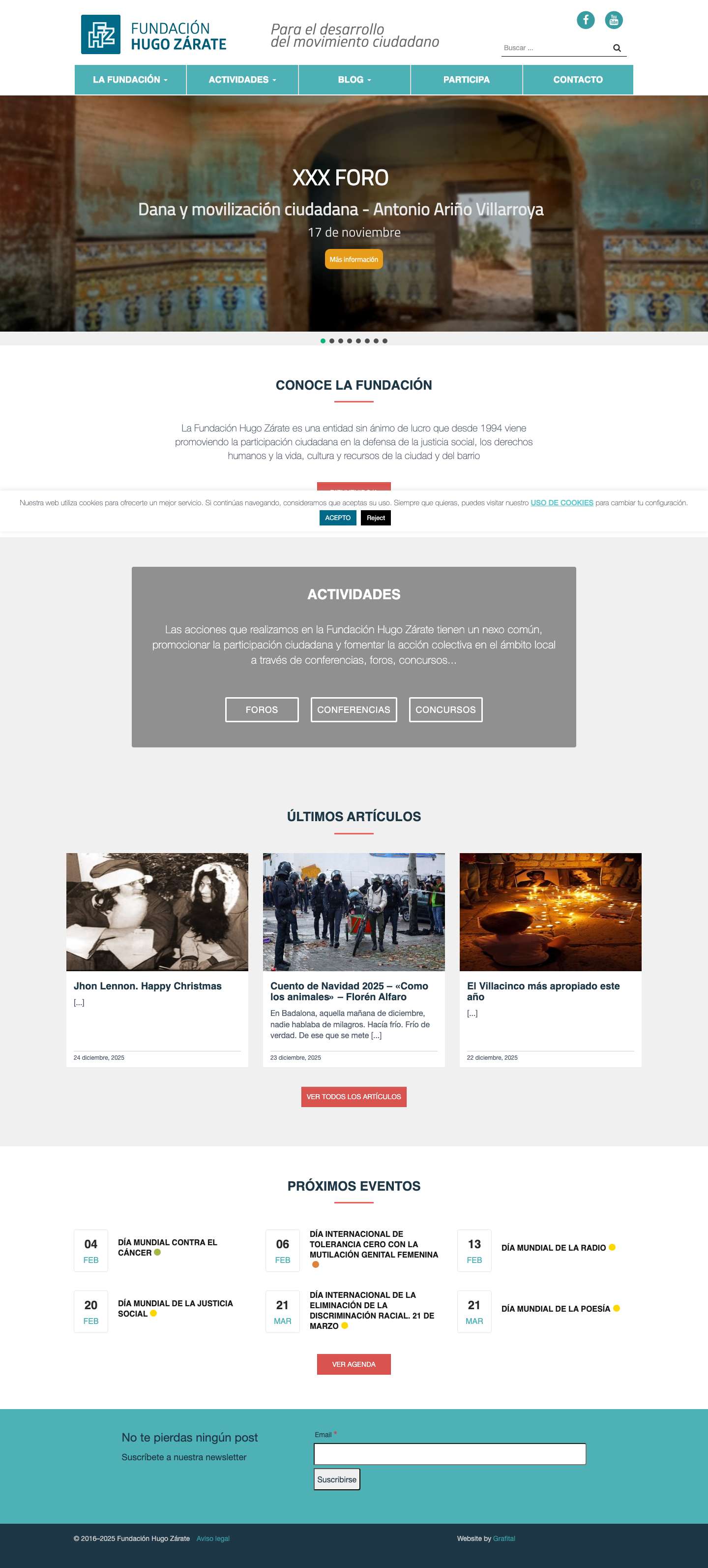 Inicio - Fundación Hugo Zárate - Full Screenshot