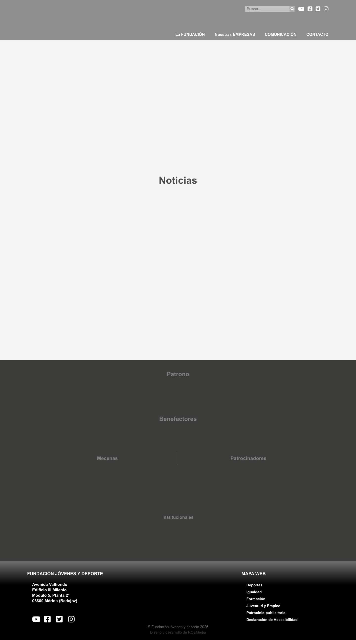 Fundación Jovenes y Deporte – Extremadura – El deporte como motor de oportunidades para los jóvenes - Full Screenshot