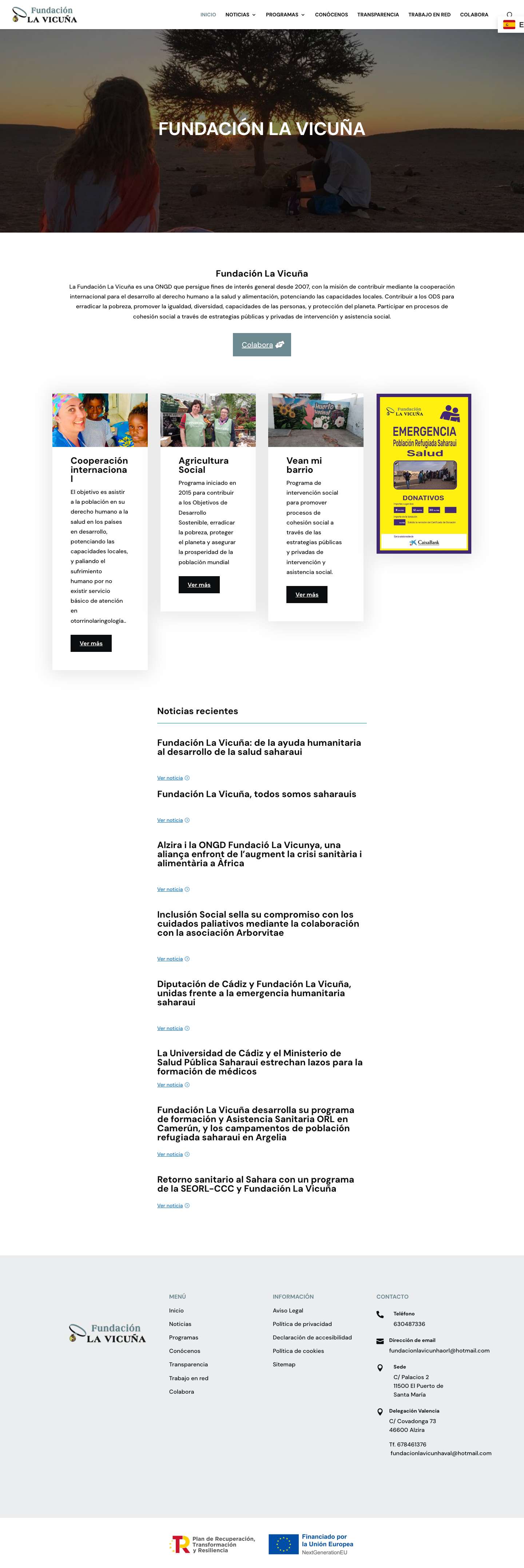 Fundación La Vicuña | Puerto de Santa María Cádiz - Full Screenshot