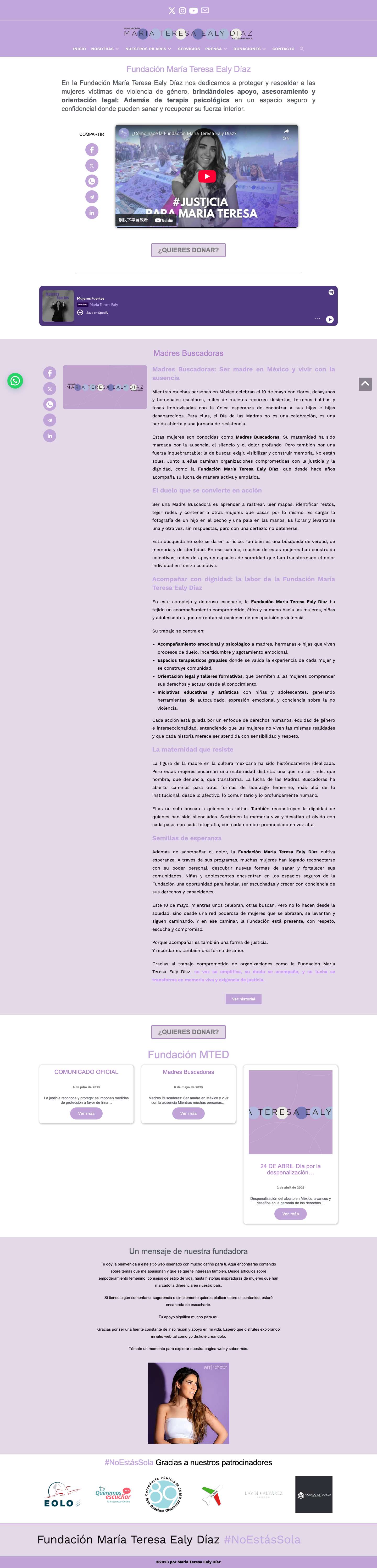 Inicio - Fundación María Teresa Ealy DíazWhatsApp - Full Screenshot