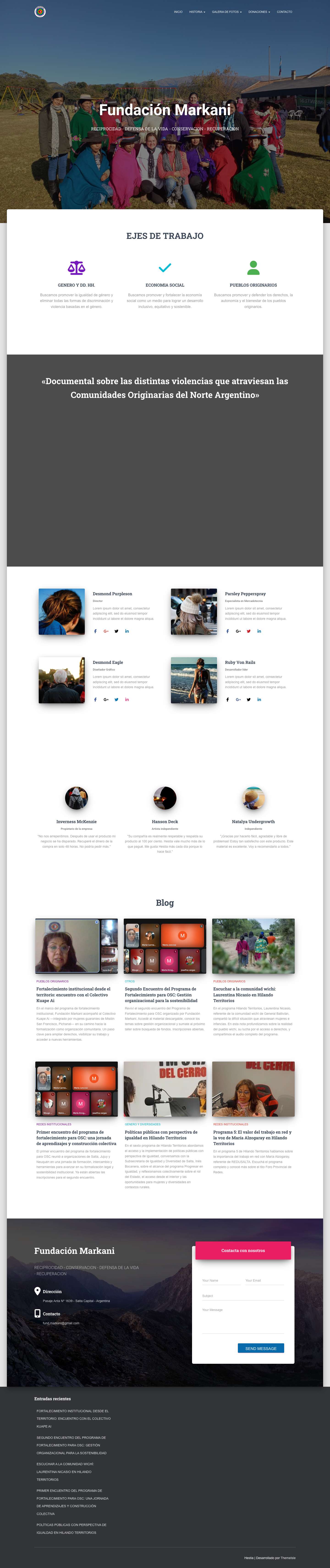 NOVEDADES - Fundación Markani - Full Screenshot