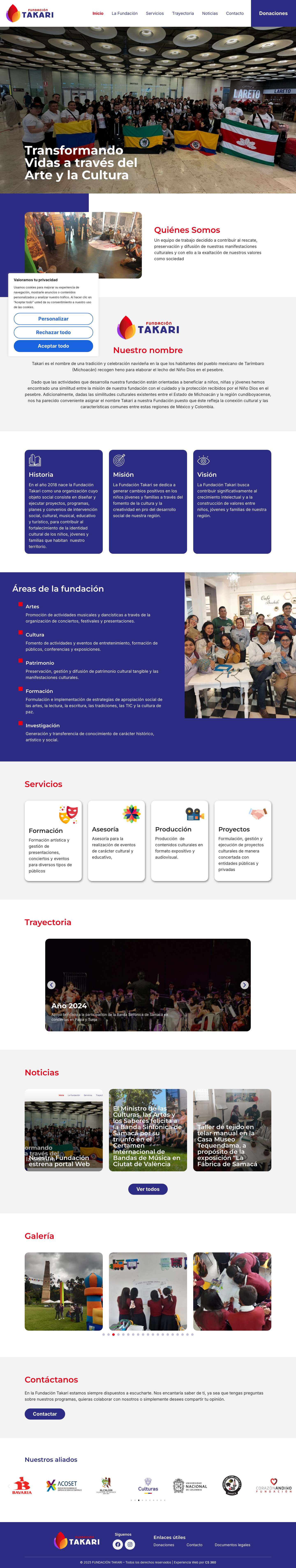 Inicio - Fundación Takari - Full Screenshot