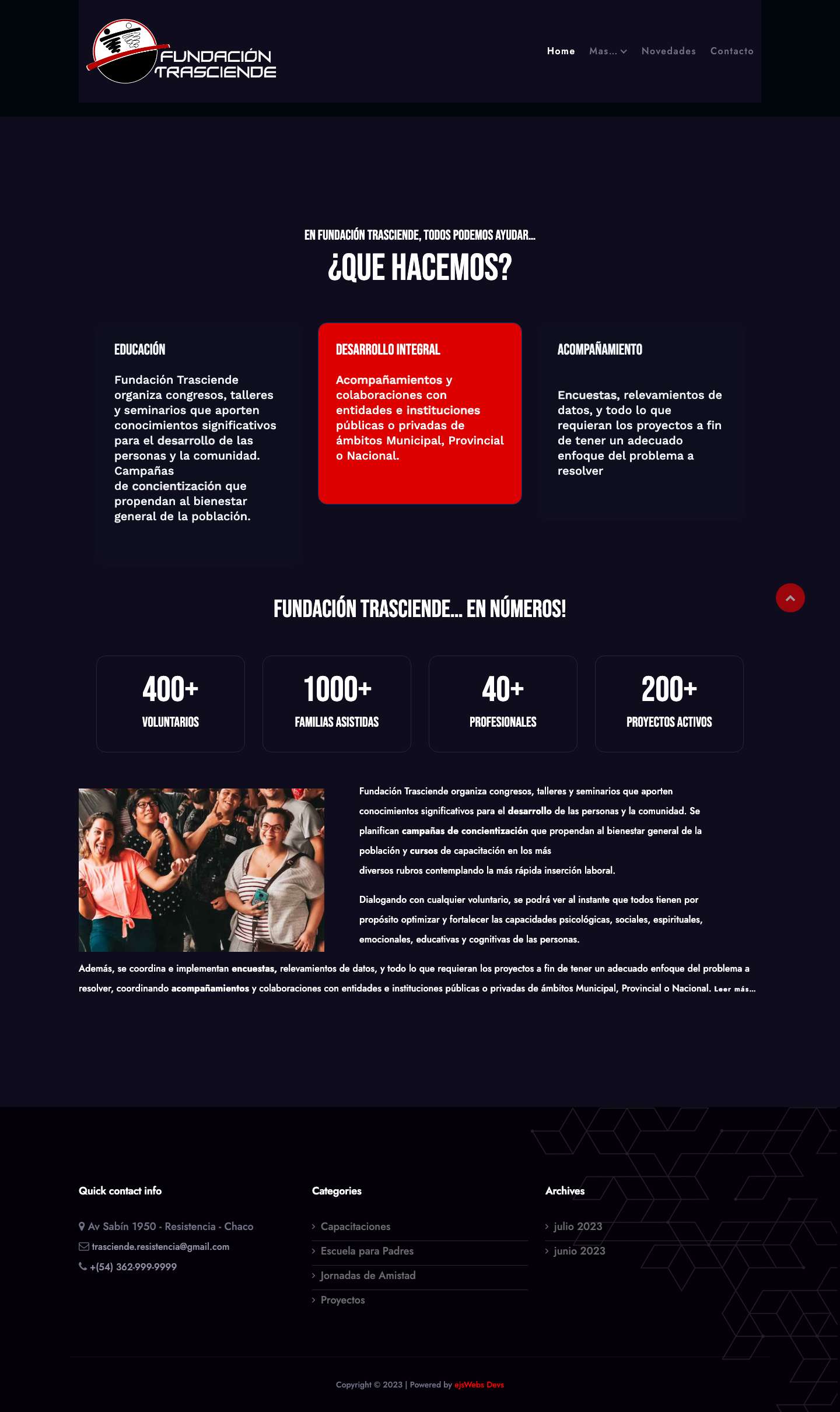 Fundación Trasciende - Fundación Trasciende - Full Screenshot