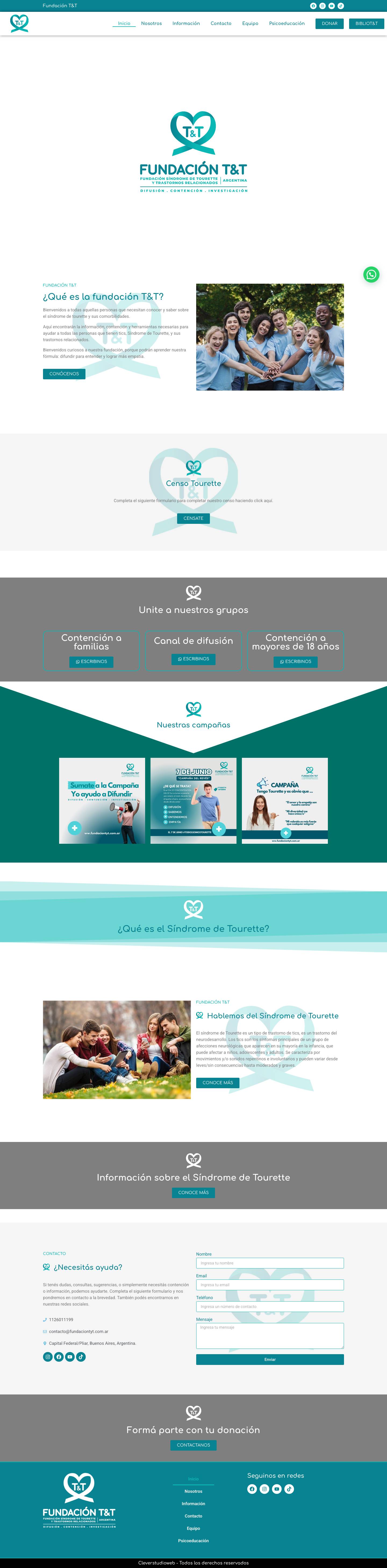 Fundación TyT Argentina – Fundación Síndrome de Tourette y trastornos relacionadosJoinchat - Full Screenshot