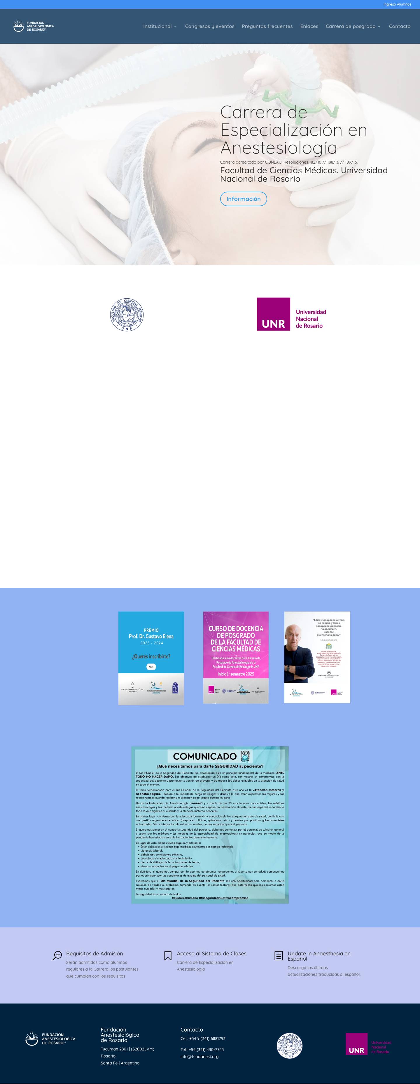 Fundanest – Fundación Anestesiológica de Rosario - Full Screenshot