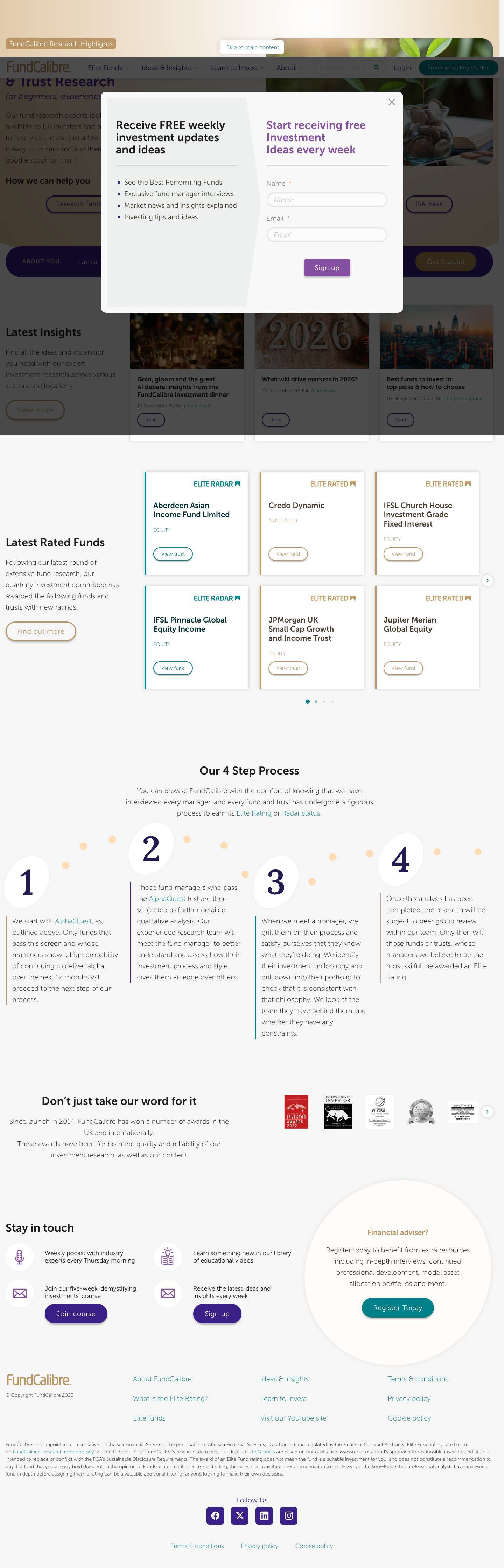 FundCalibre | Independent Online Investment Research Agency - Full Screenshot