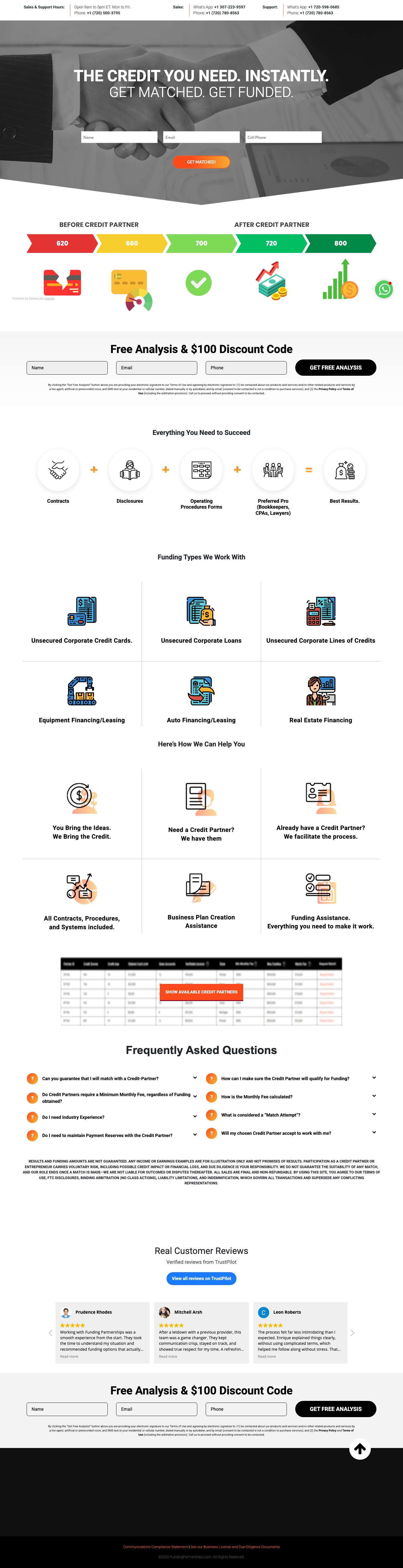 FundingPartnerships.com – THE CREDIT YOU NEED. INSTANTLY - Full Screenshot