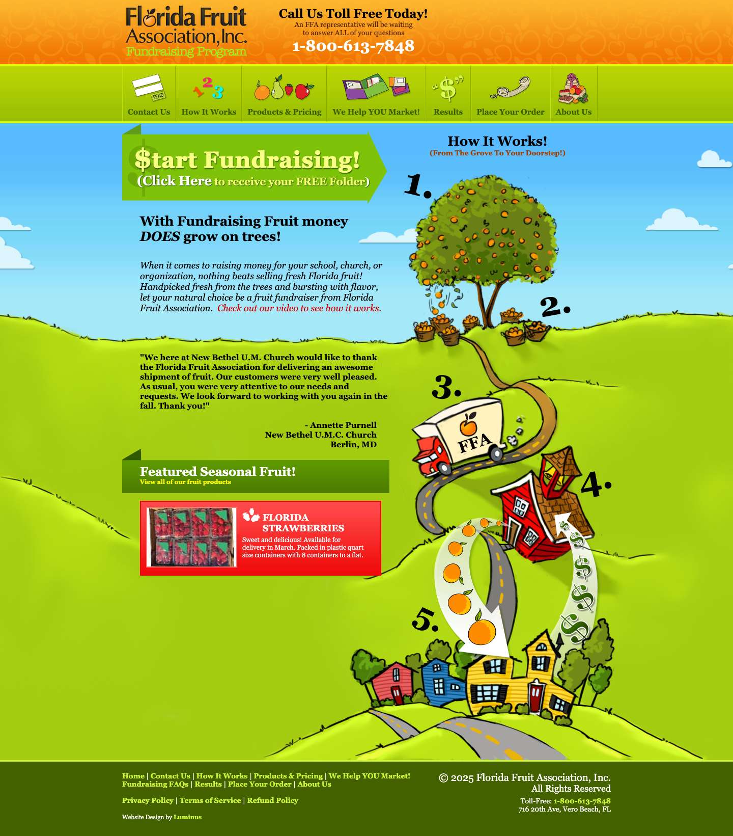 Florida Fruit Association Fundraising - Full Screenshot