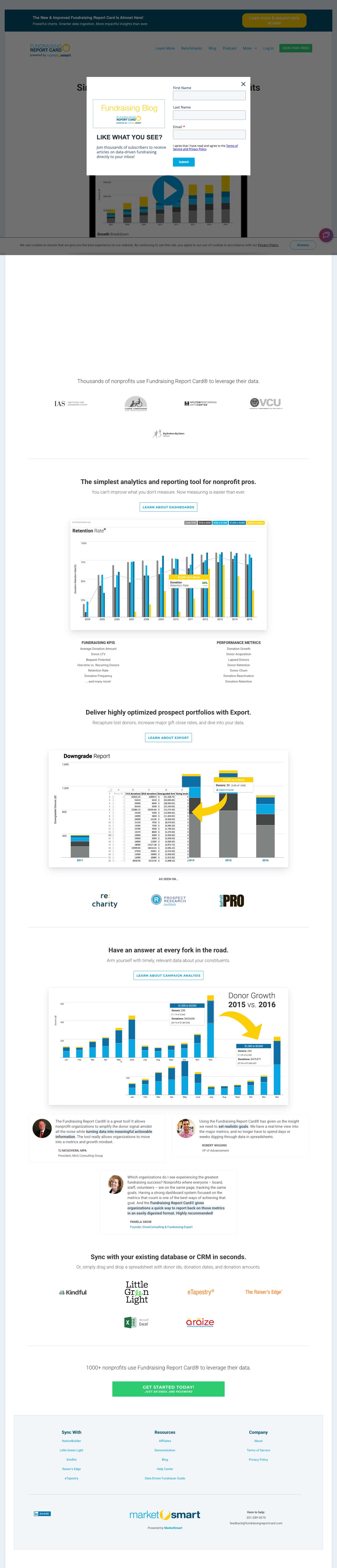 Fundraising Report Card - Fundraising Performance Metrics & Reports! - Full Screenshot