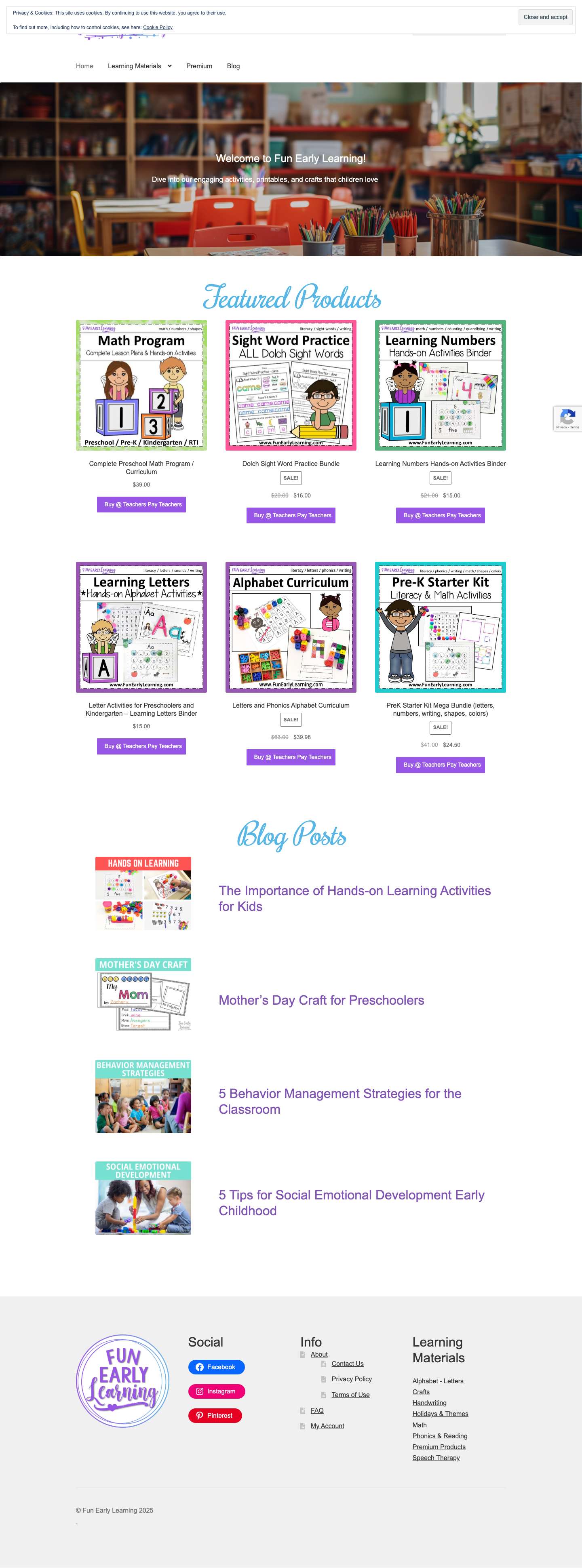 Fun Early Learning – Fun hands-on activities for preschool and kindergarten - Full Screenshot