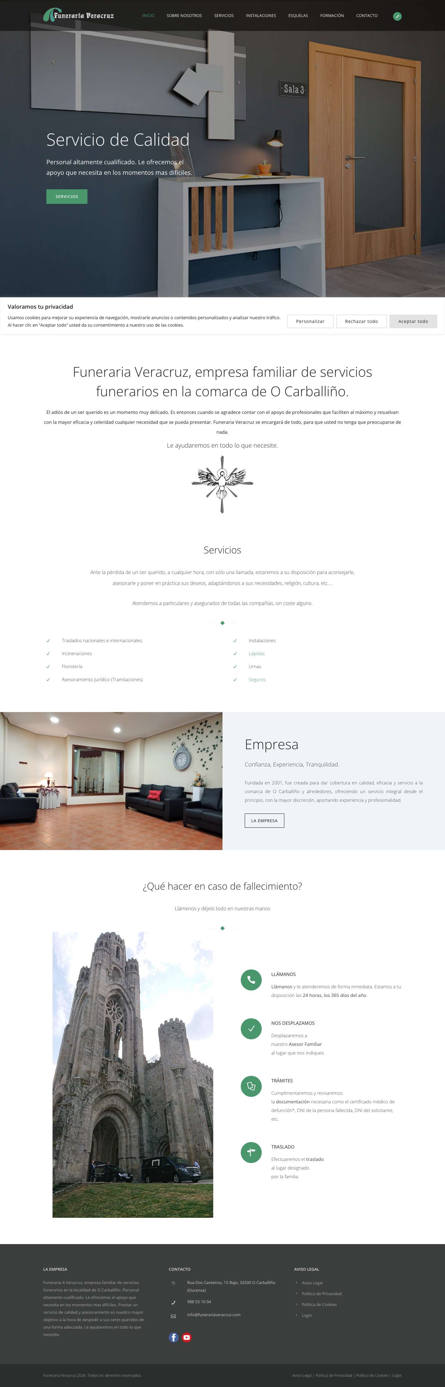 Inicio - Funeraria Veracruz - Full Screenshot