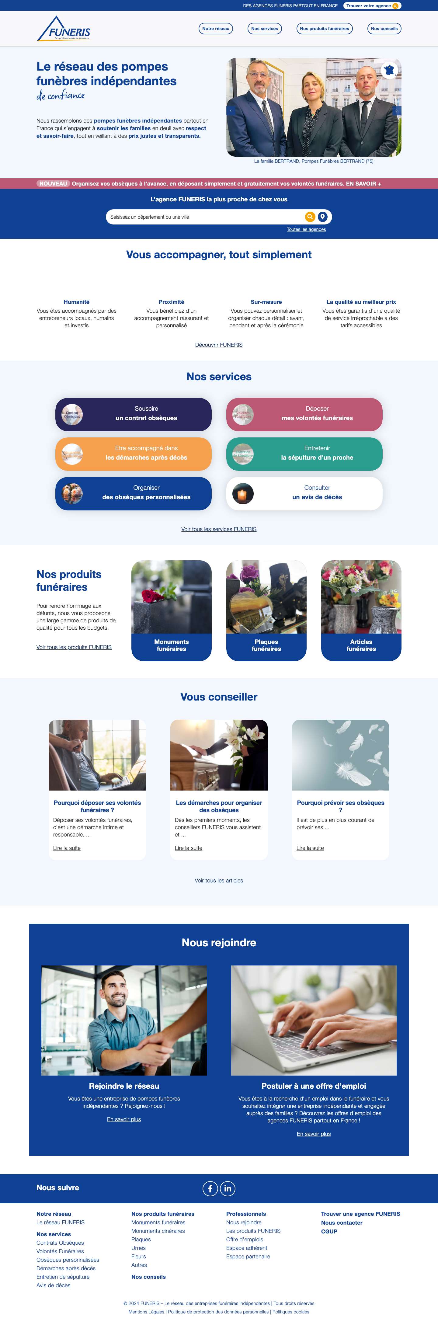 Accueil - FUNERIS - Full Screenshot