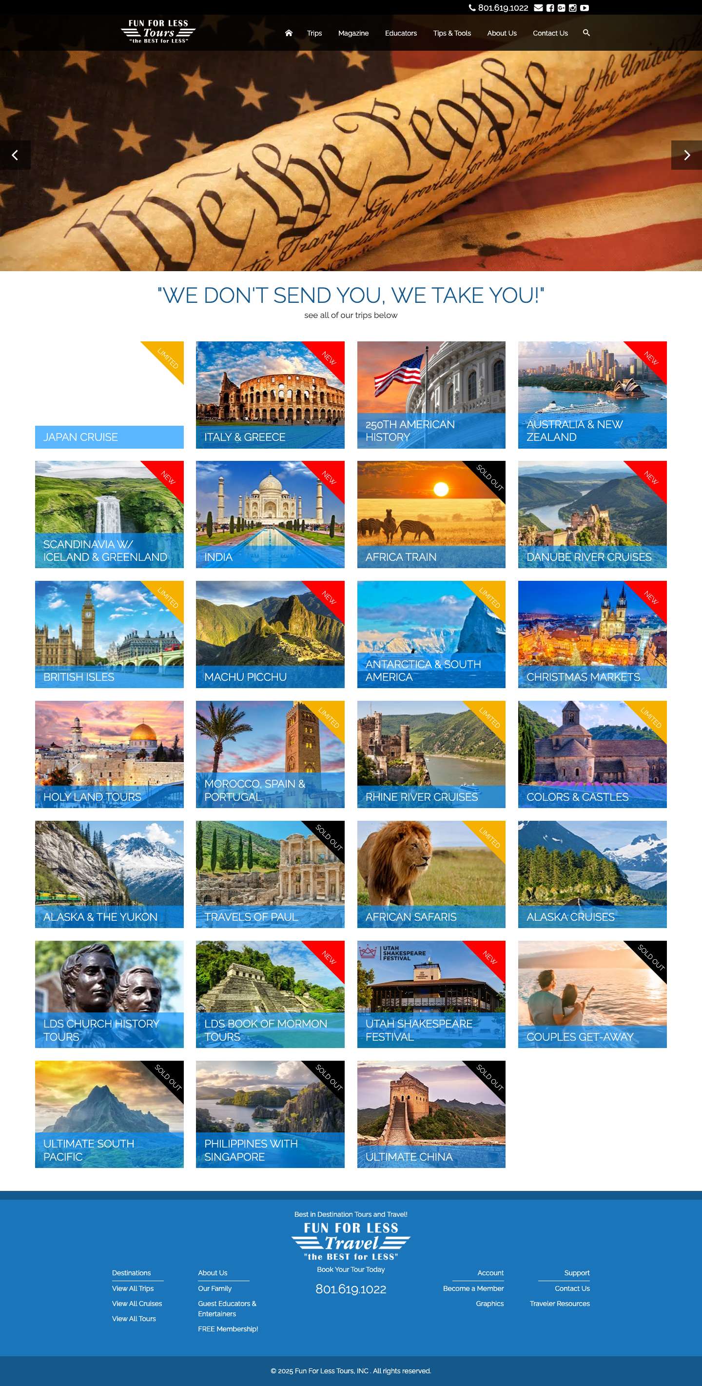 Fun For Less Tours – LDS Tours, Travel, & CruisesFun For Less Tours - Full Screenshot