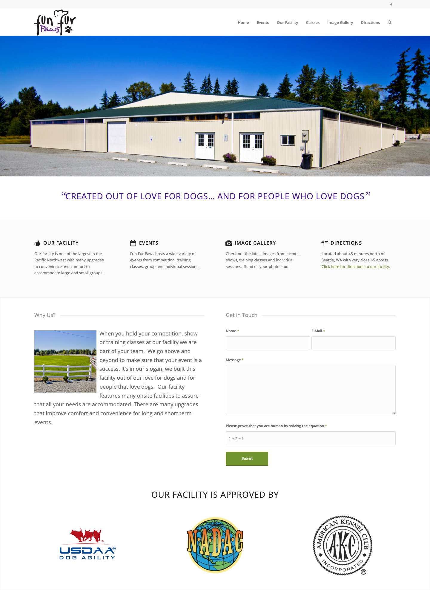 Fun Fur Paws - Dog Agility Training and Competition Washington WA - Full Screenshot