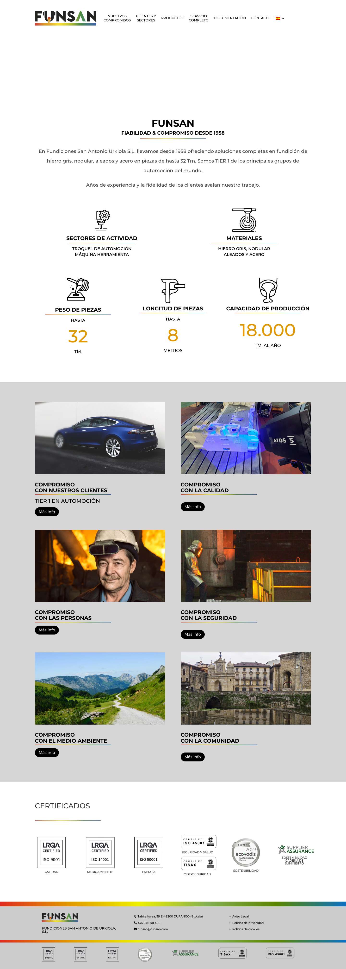 Funsan | Fundiciones San Antonio - Full Screenshot