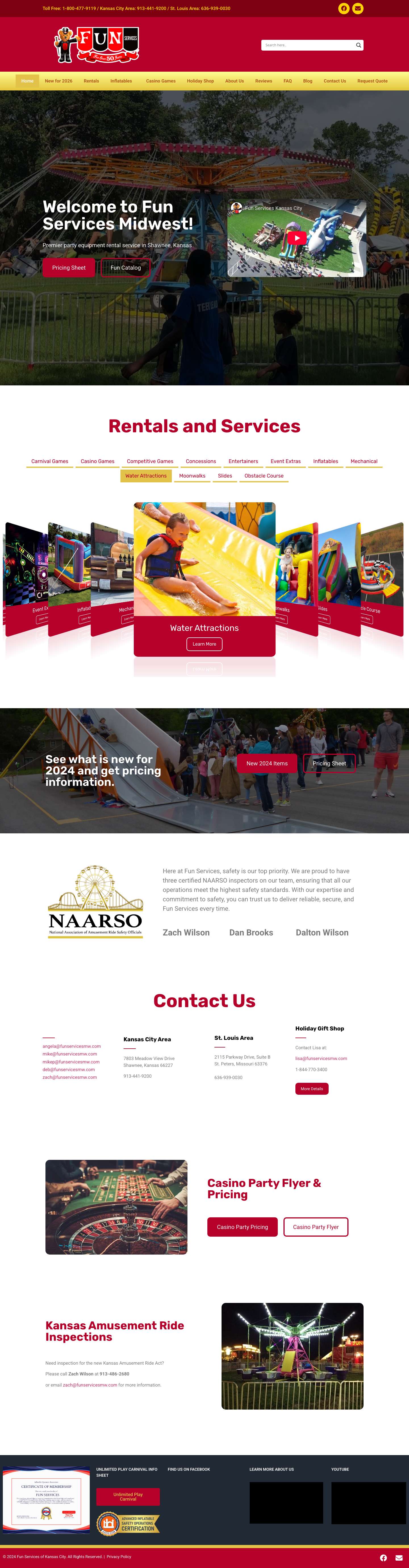 Fun Services Midwest | Event Rentals & Entertainment in Kansas & Missouri - Full Screenshot