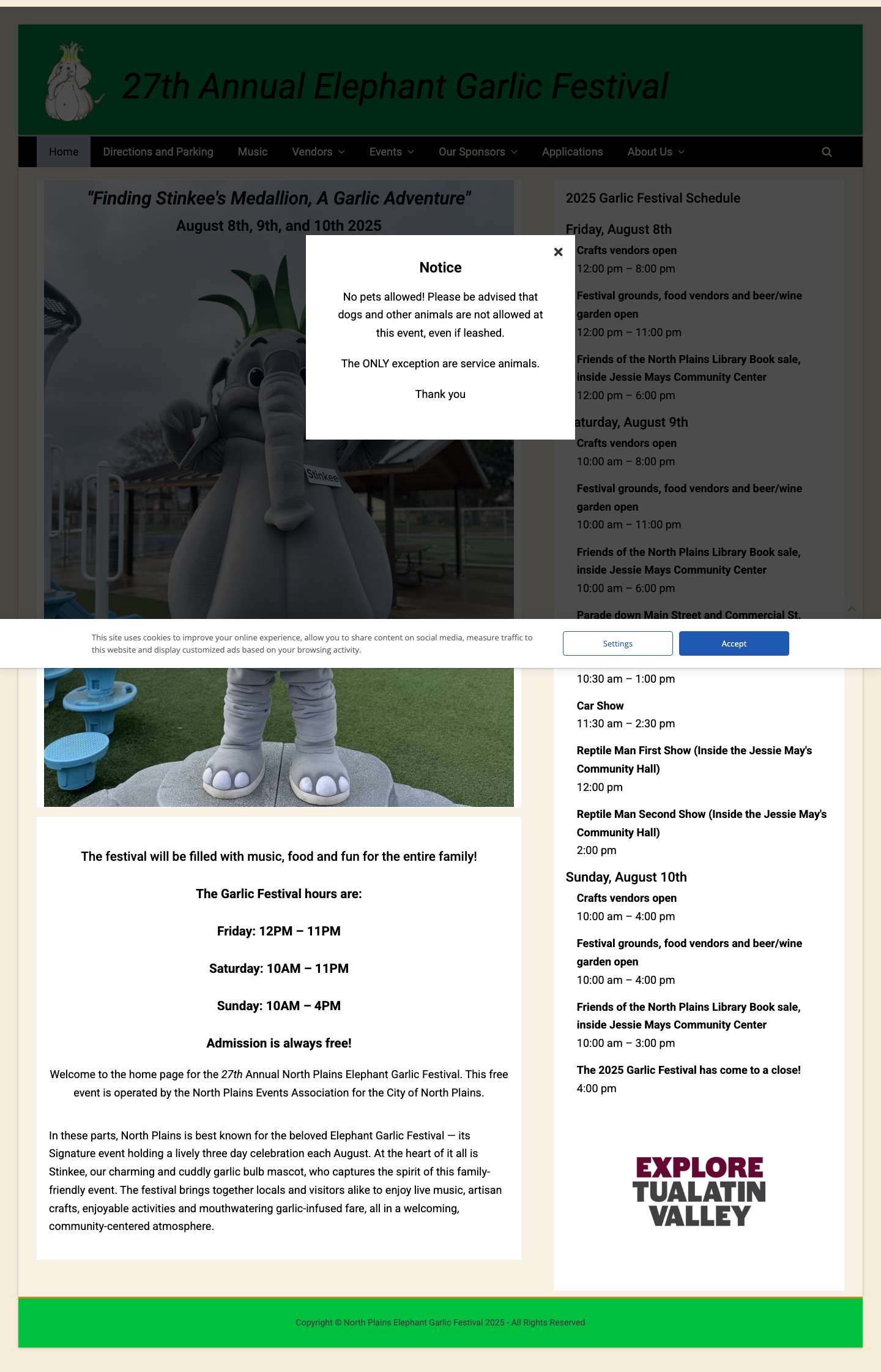 Home | North Plains Elephant Garlic Festival - Full Screenshot