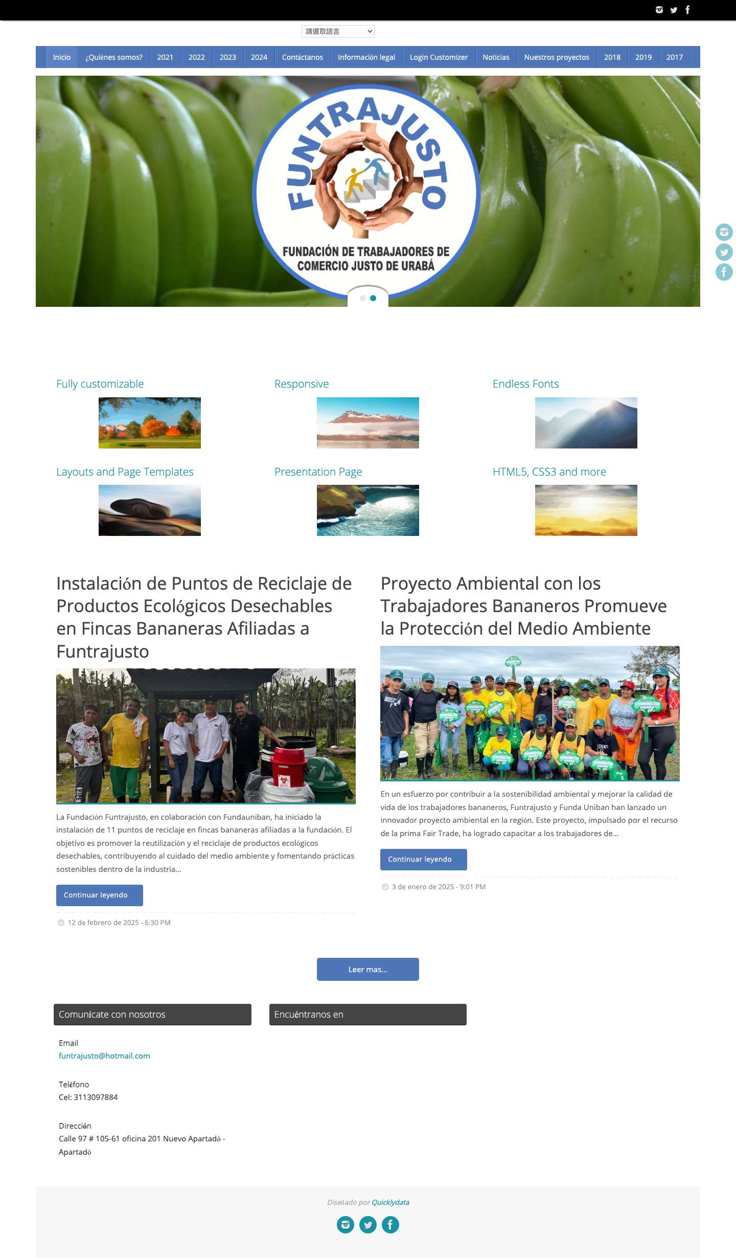 Funtrajusto – Fundación de Trabajadores de Comercio Justo de Urabá - Full Screenshot