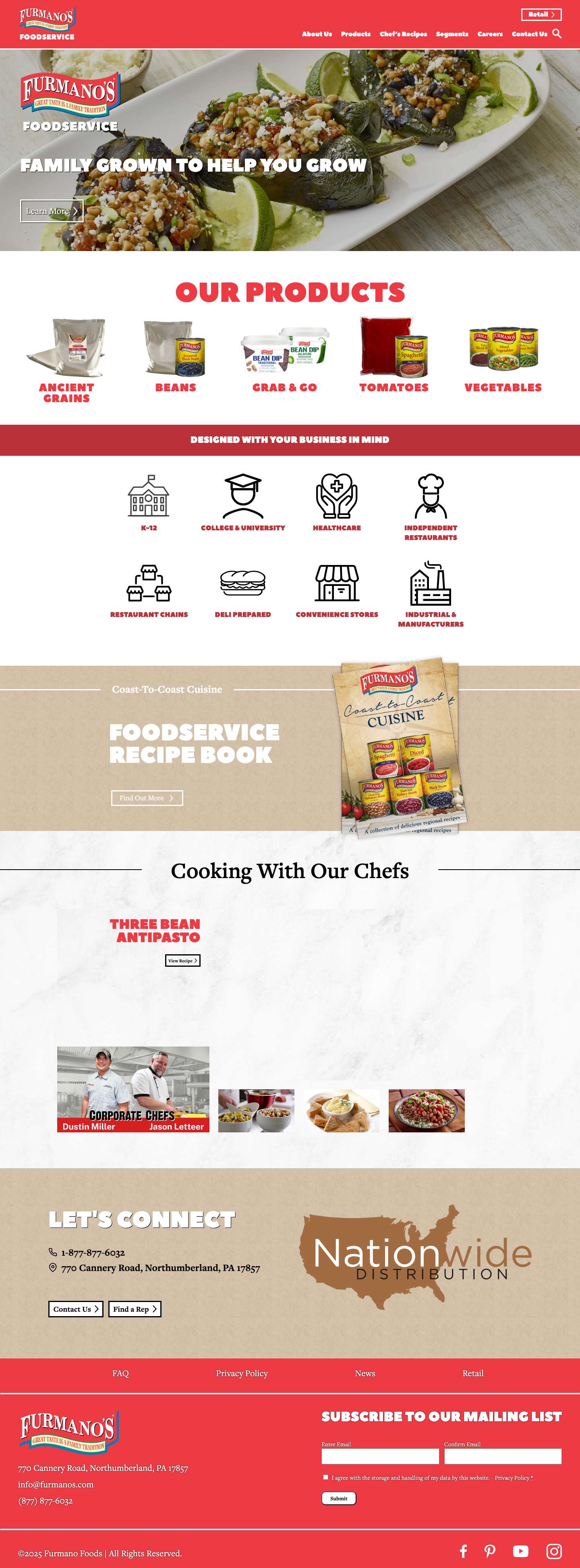 Home - Furmanos Foodservice - Full Screenshot