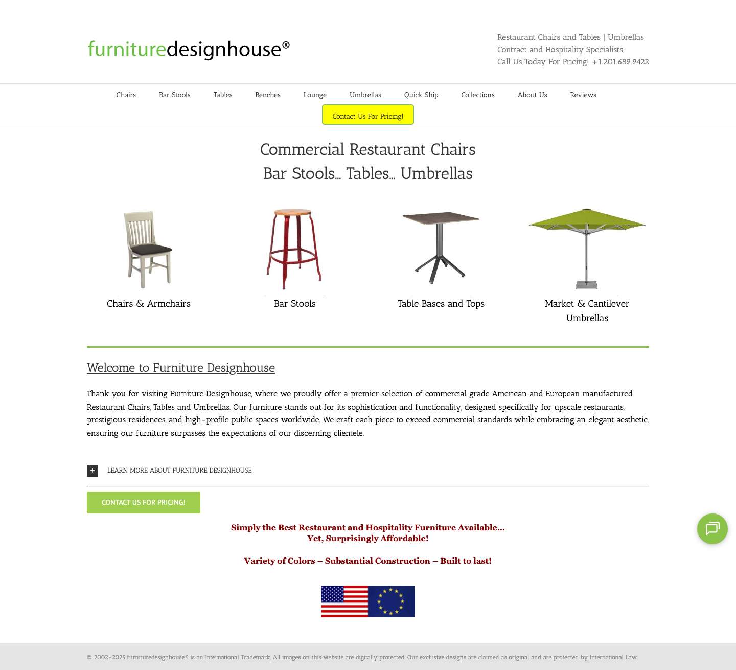 Commercial Restaurant Chairs Tables Umbrellas: Get a Quote Now - Full Screenshot
