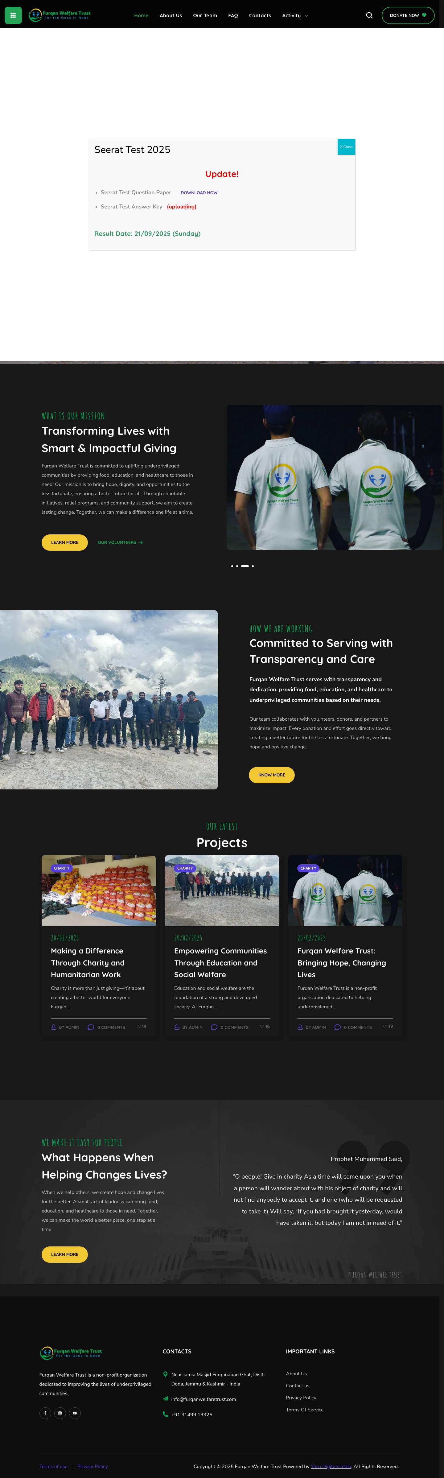 Furqan Welfare Trust - Full Screenshot