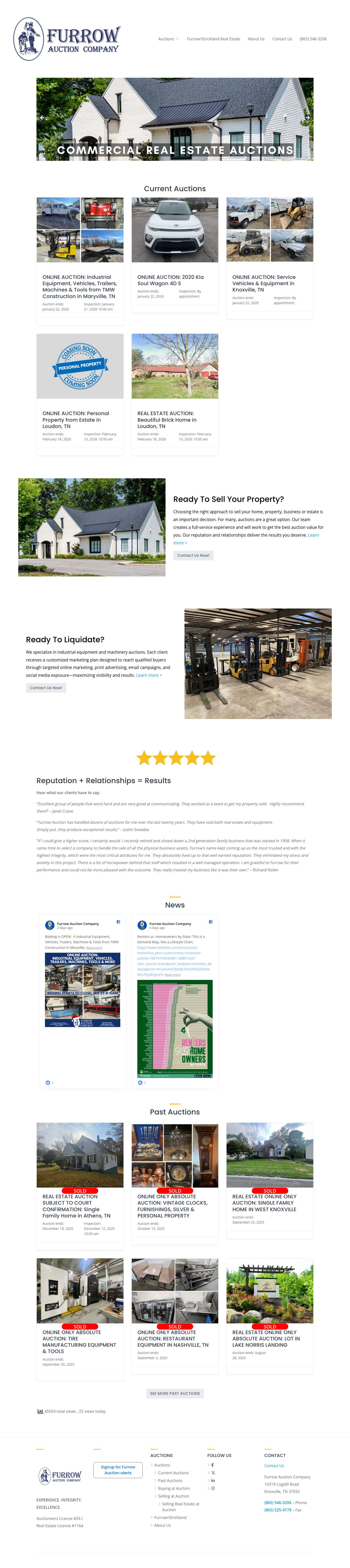 Furrow Auction Company – Recognized as a leader in the Auction Profession - Full Screenshot