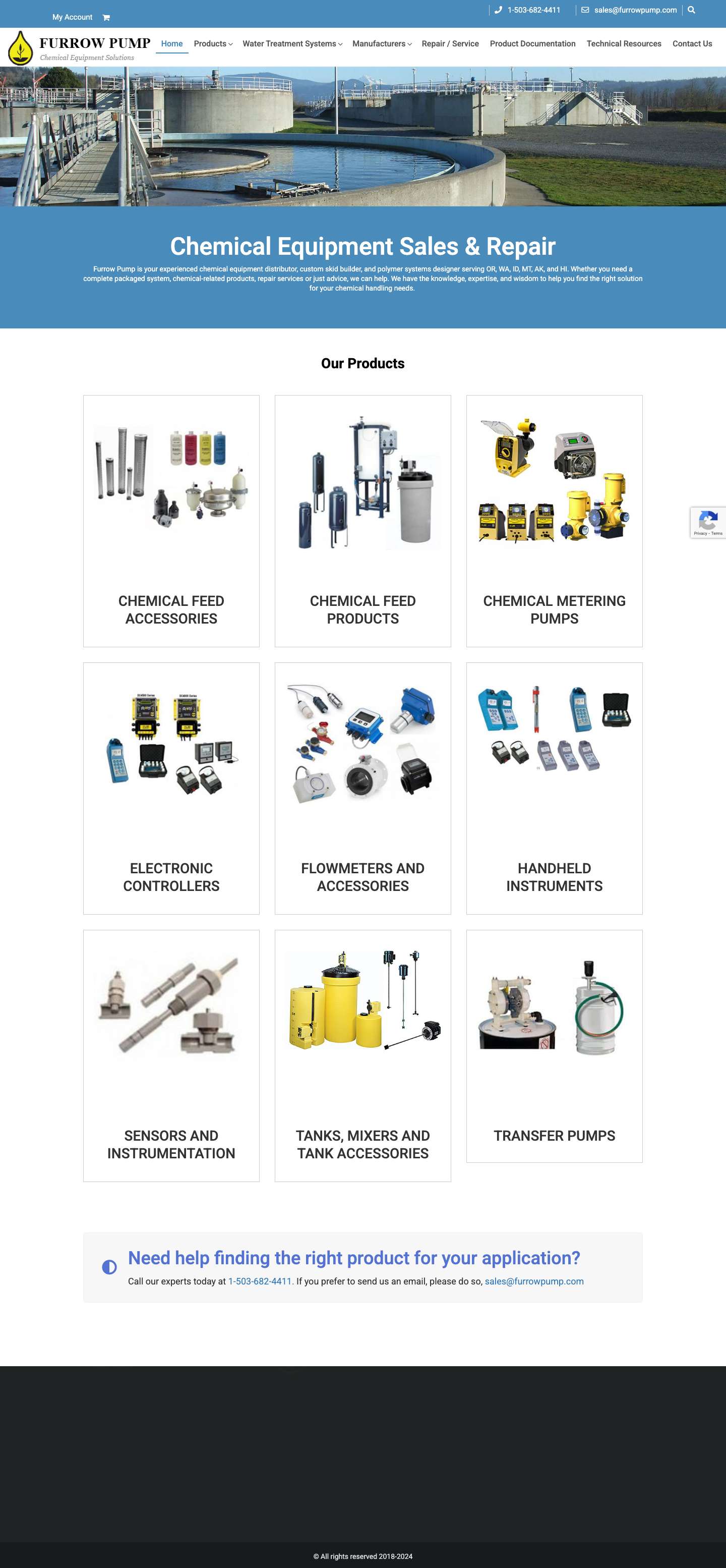 Chemical Equipment, Systems, Service, Repair - Furrow Pump - Full Screenshot