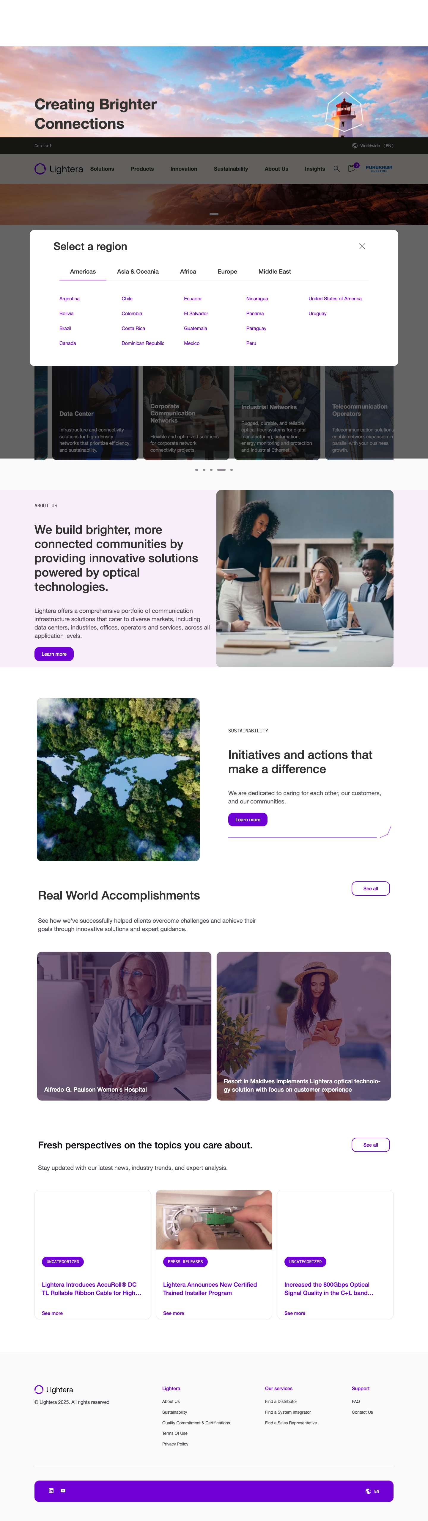 Lightera: Complete Fiber Optic and Connectivity SolutionsFacebookFlickrMastodonTumblrThreadsBlueskySnapchatPinterestTikTokVimeoYouTubeInstagramX - Full Screenshot
