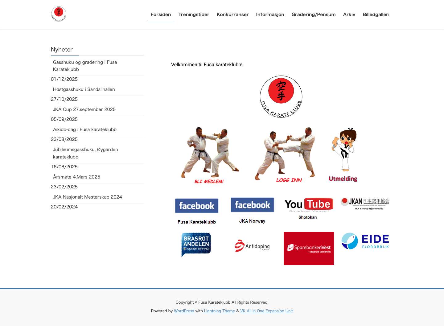 Fusa Karateklubb | En klubb for alle - Full Screenshot