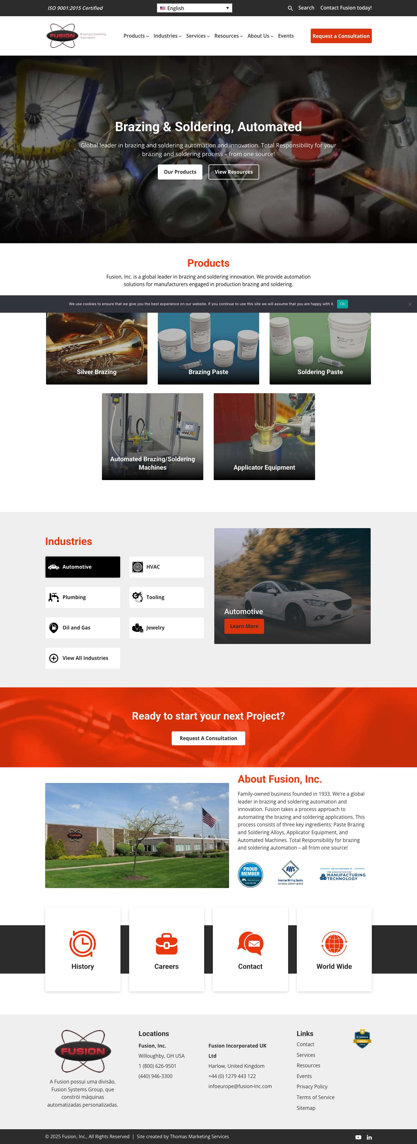 Fusion Inc. - Brazing and Soldering Automation - Full Screenshot