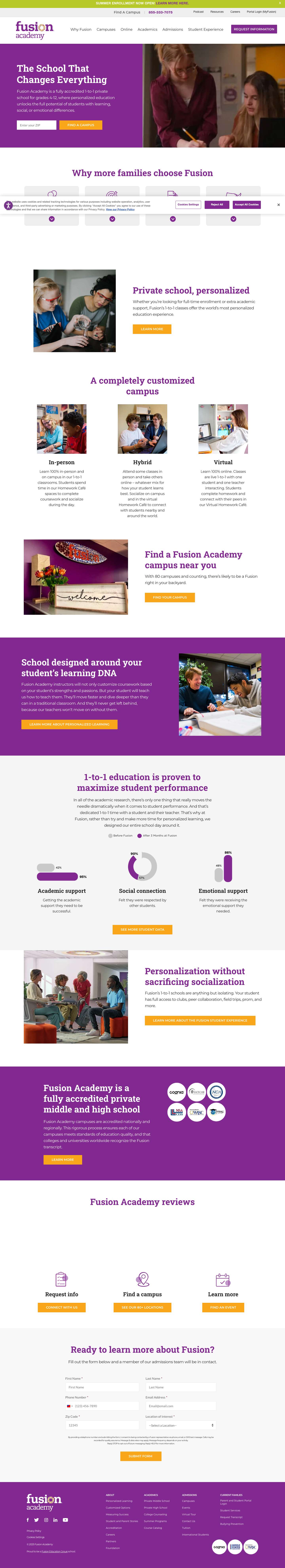 Fusion Academy: Personalized Private School Grades 4-12 - Full Screenshot