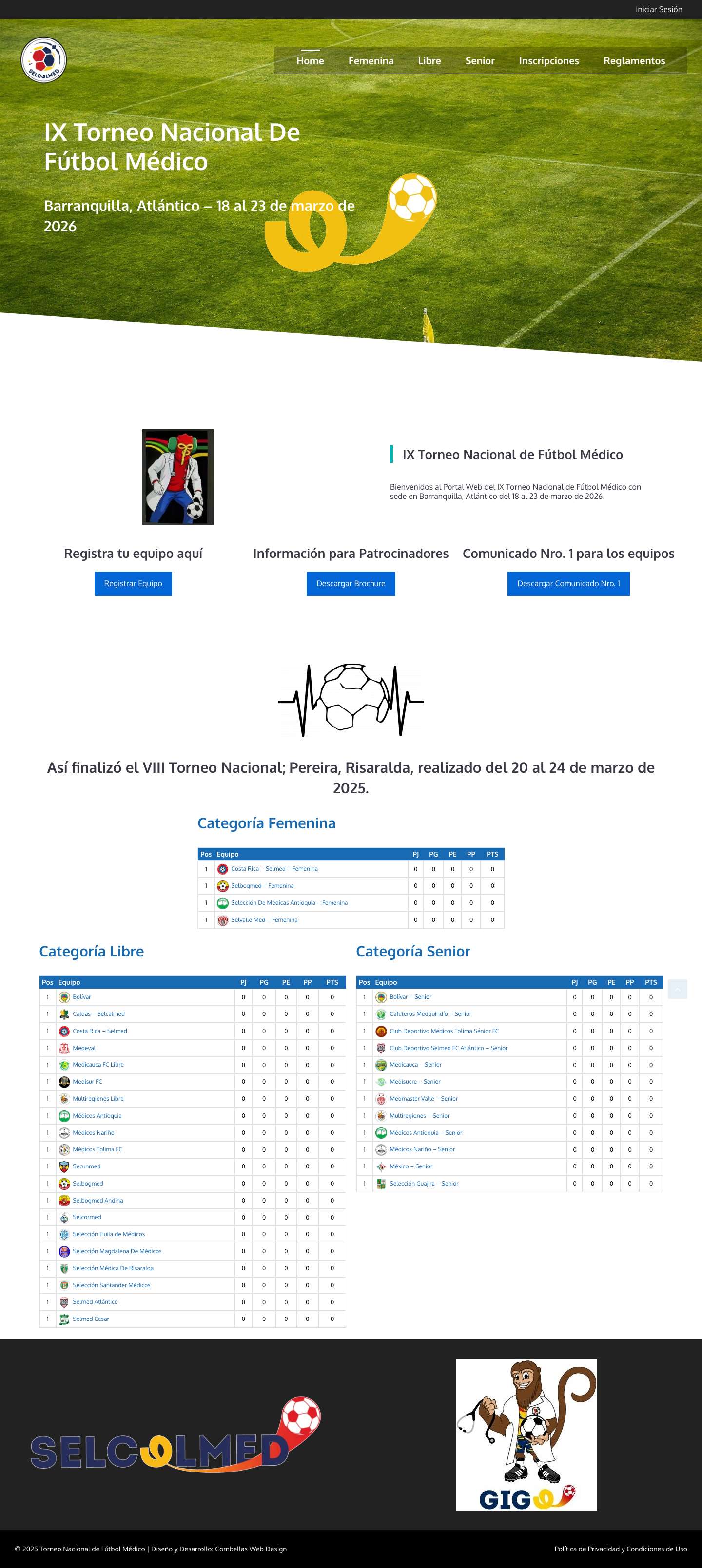 IX Torneo Nacional de Fútbol Médico – Barranquilla – Atlántico - Full Screenshot