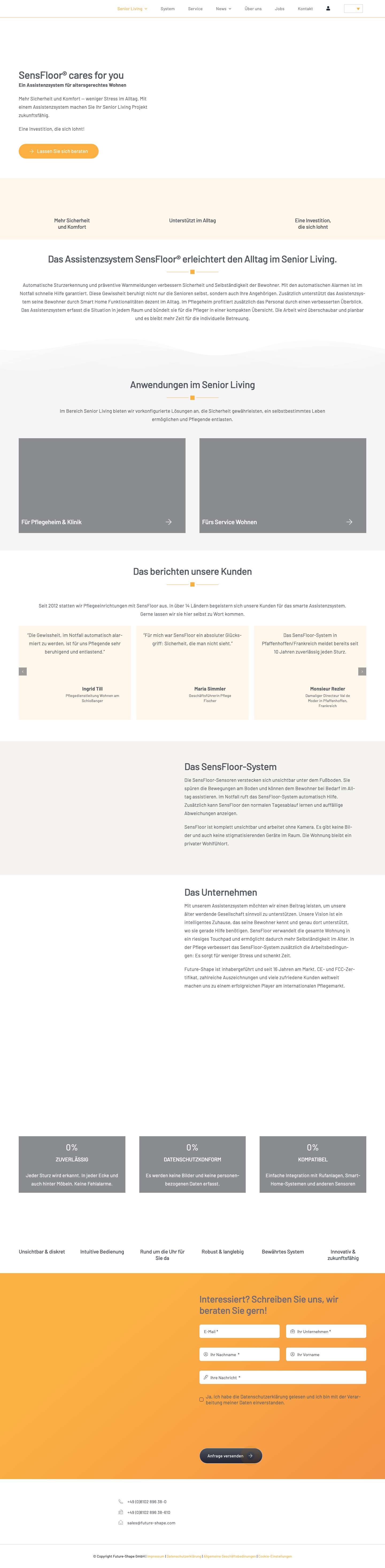 SensFloor - das Assistenzsystem für altersgerechtes Wohnen - Full Screenshot