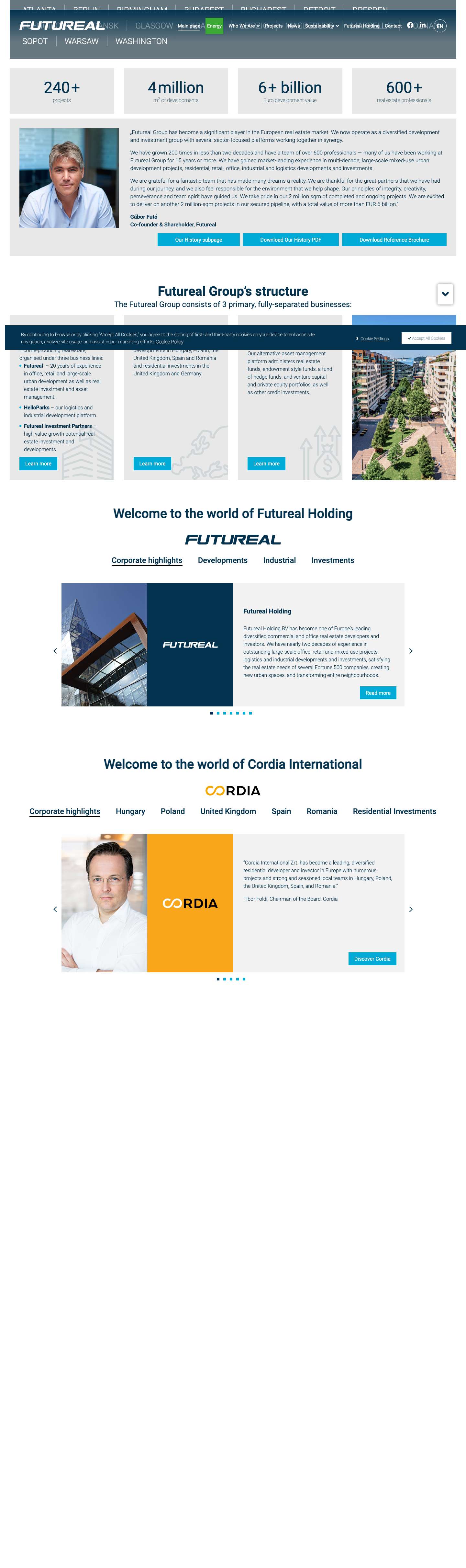 Main page - Futureal - Full Screenshot