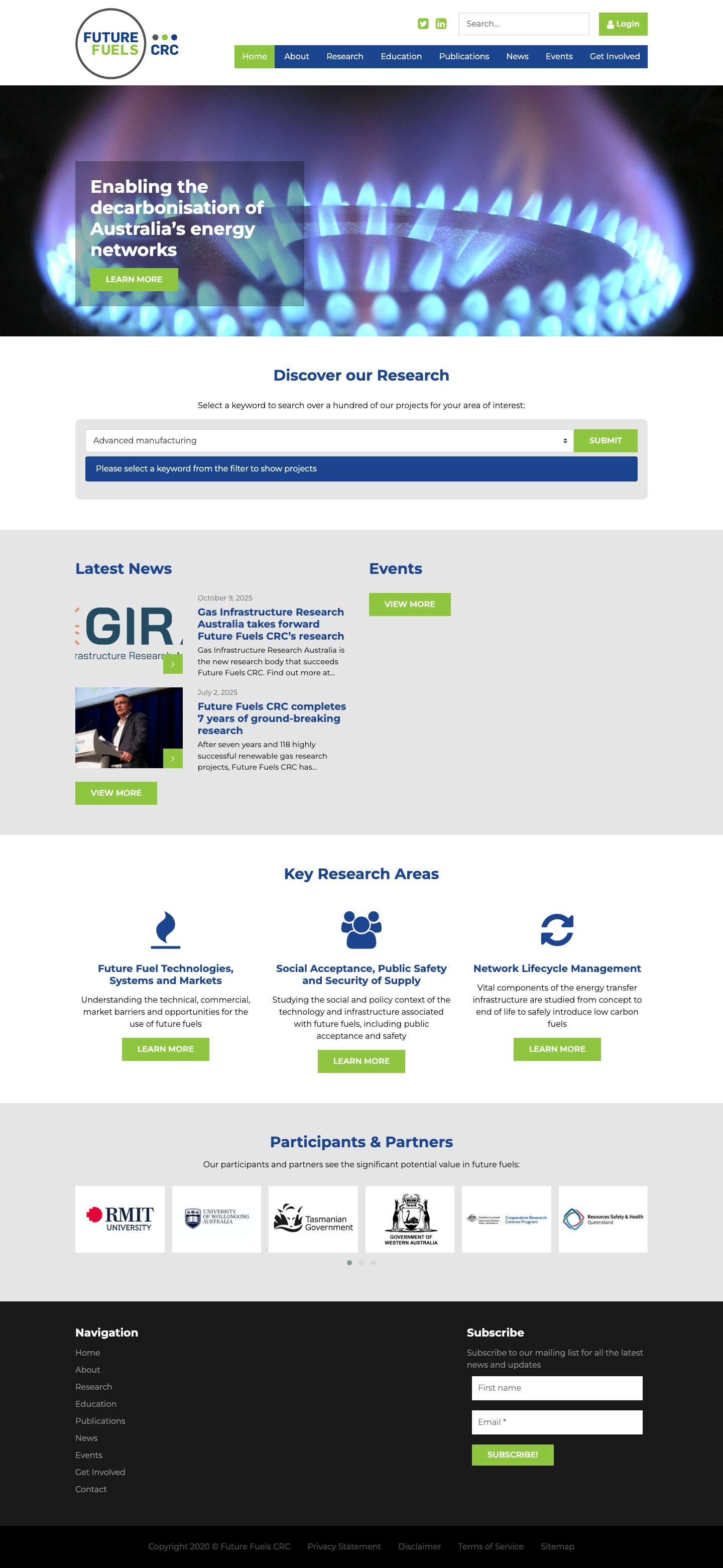 Home - Future Fuels CRC - Full Screenshot