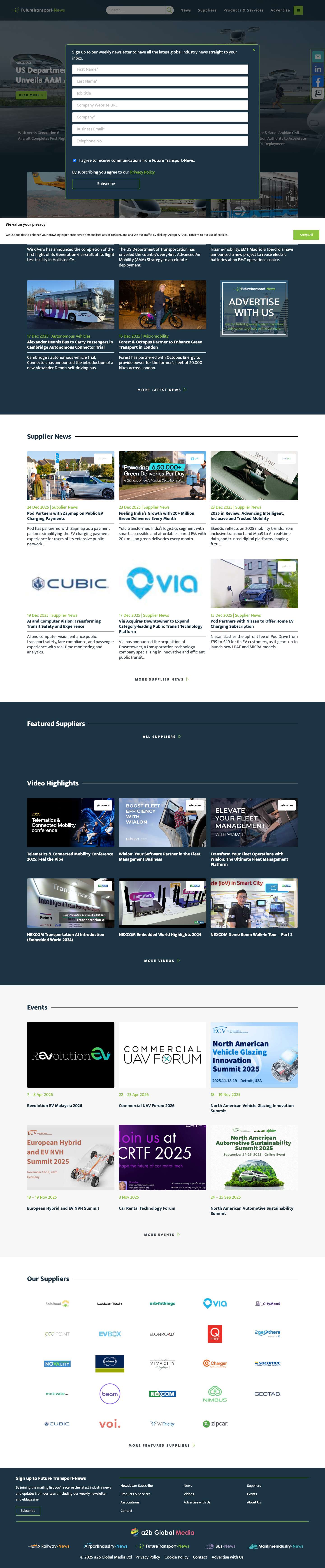 Future Transport-News: The Leading News Portal for the Future Transport Industry - Full Screenshot