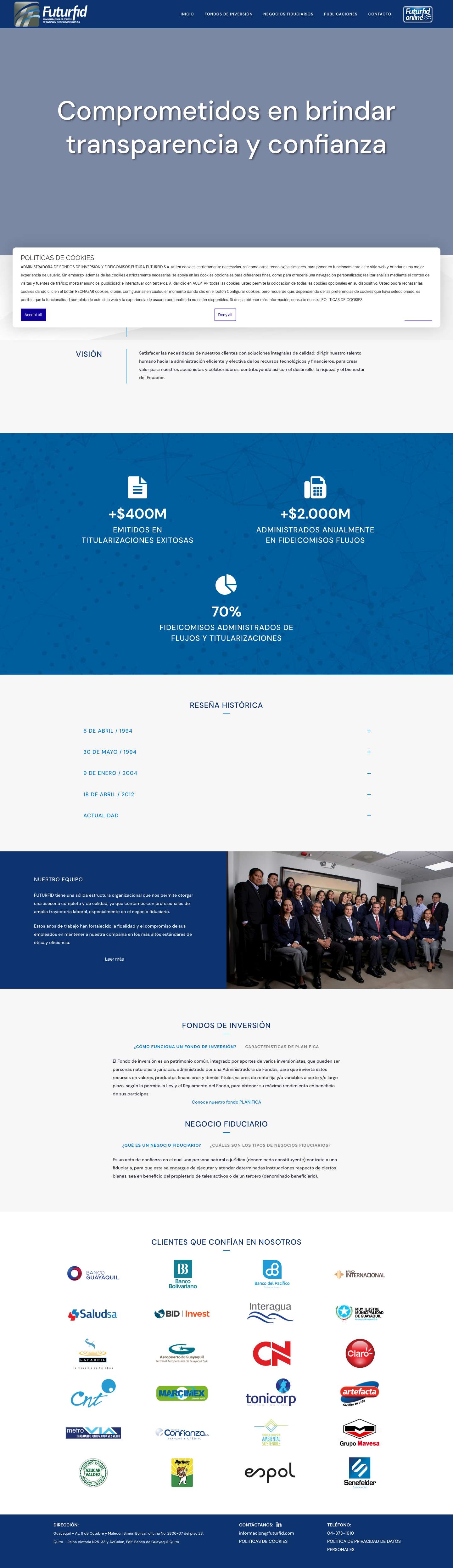 Futurfid S.A. | Administración de fondos de inversión y fideicomisos futura - Full Screenshot