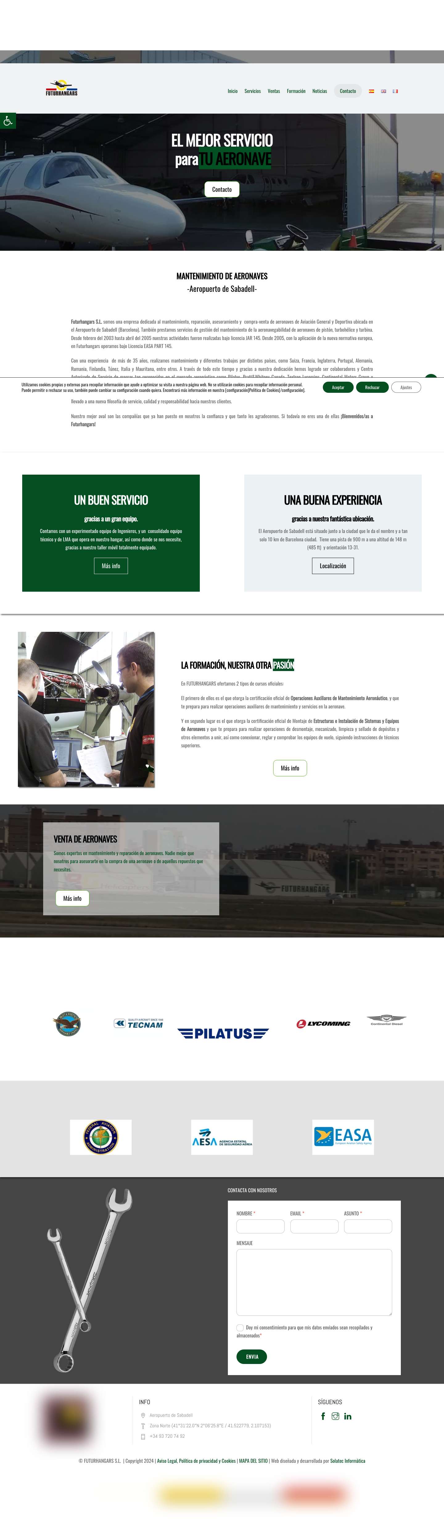 Futurhangars - MANTENIMIENTO DE AERONAVESHerramientas de accesibilidadAumentar textoDisminuir textoEscala de grisesAlto contrasteContraste negativoFondo claroSubrayar enlacesFuente legibleRestablecerMapa del sitioAyudaSugerencias - Full Screenshot
