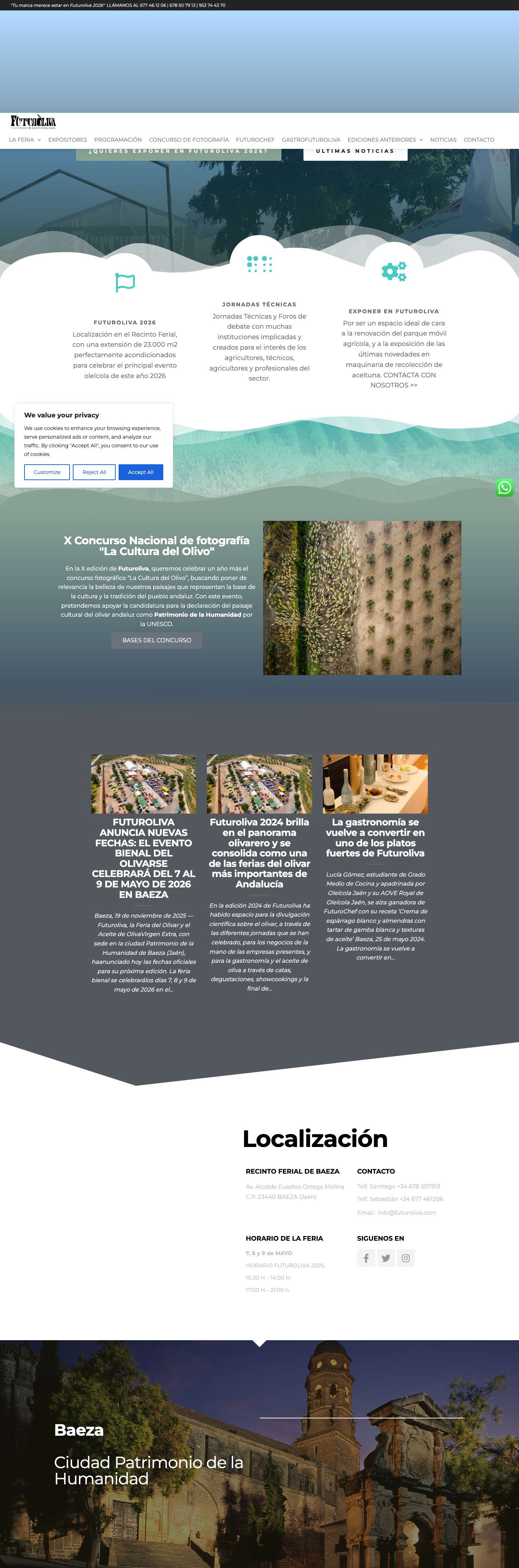 Futuroliva 2026 - Feria del Olivar en Baeza - Full Screenshot