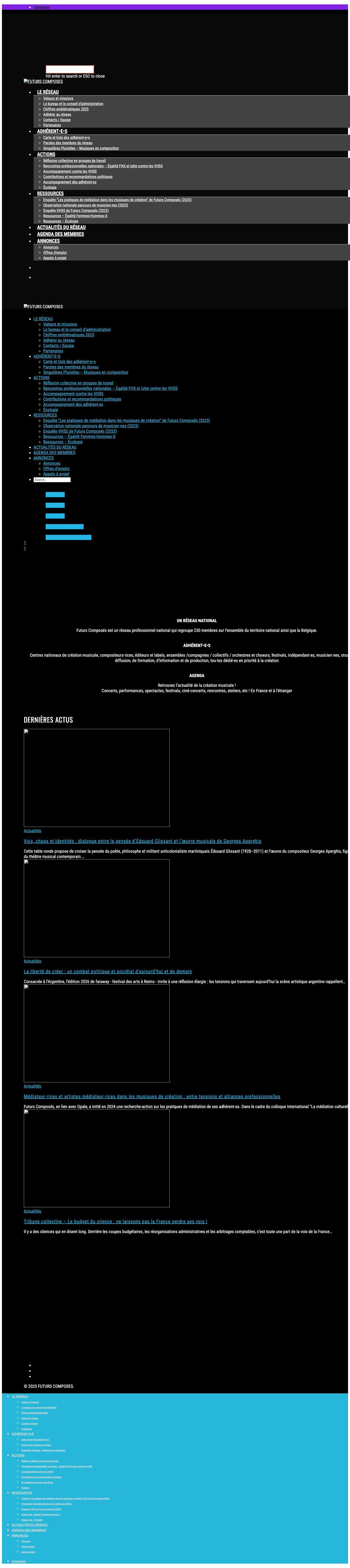 FUTURS COMPOSES – Le réseau national de la création musicale - Full Screenshot
