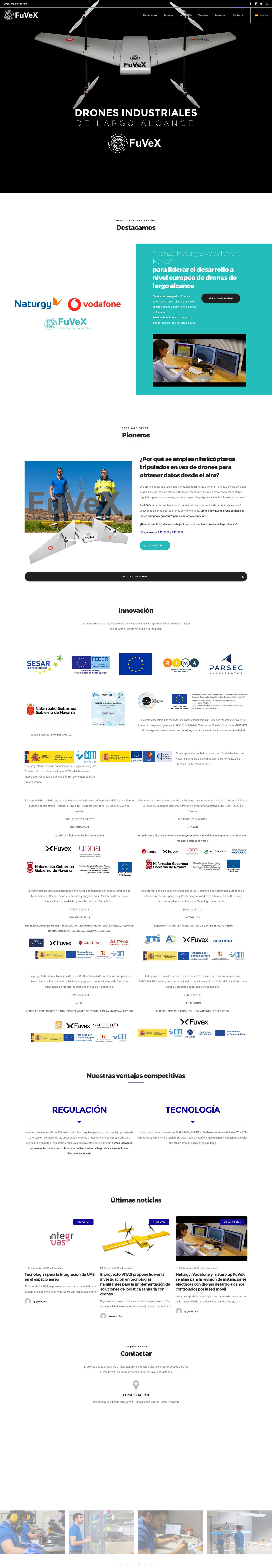 Fuvex – Drones para empresas e instituciones - Full Screenshot