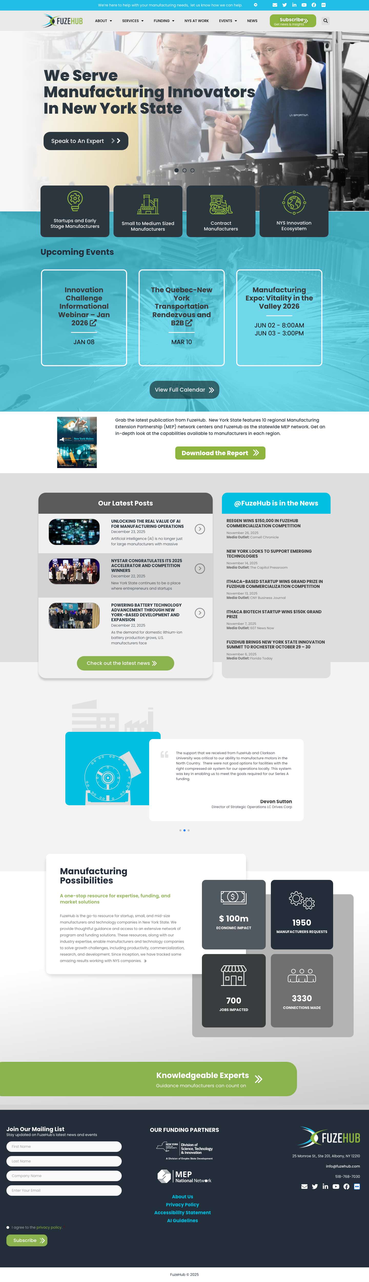 FuzeHub: Helping New York State Manufacturing Companies Grow - Full Screenshot