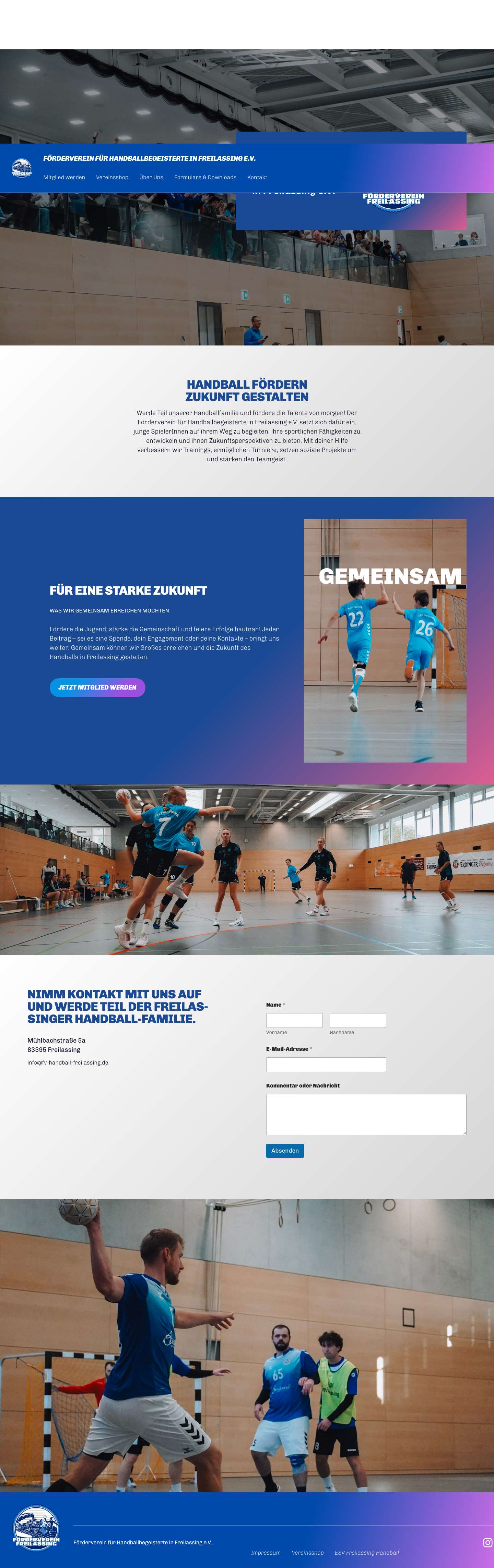 Förderverein für Handballbegeisterte in Freilassing e.V. – Nachhaltige Förderung der ESV Freilassing Handballabteilung - Full Screenshot